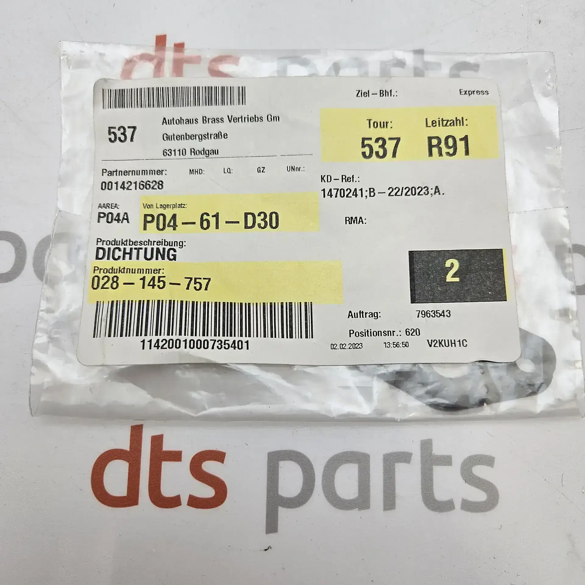 OEM VAG 028145757 – turbocharger oil return pipe gasket