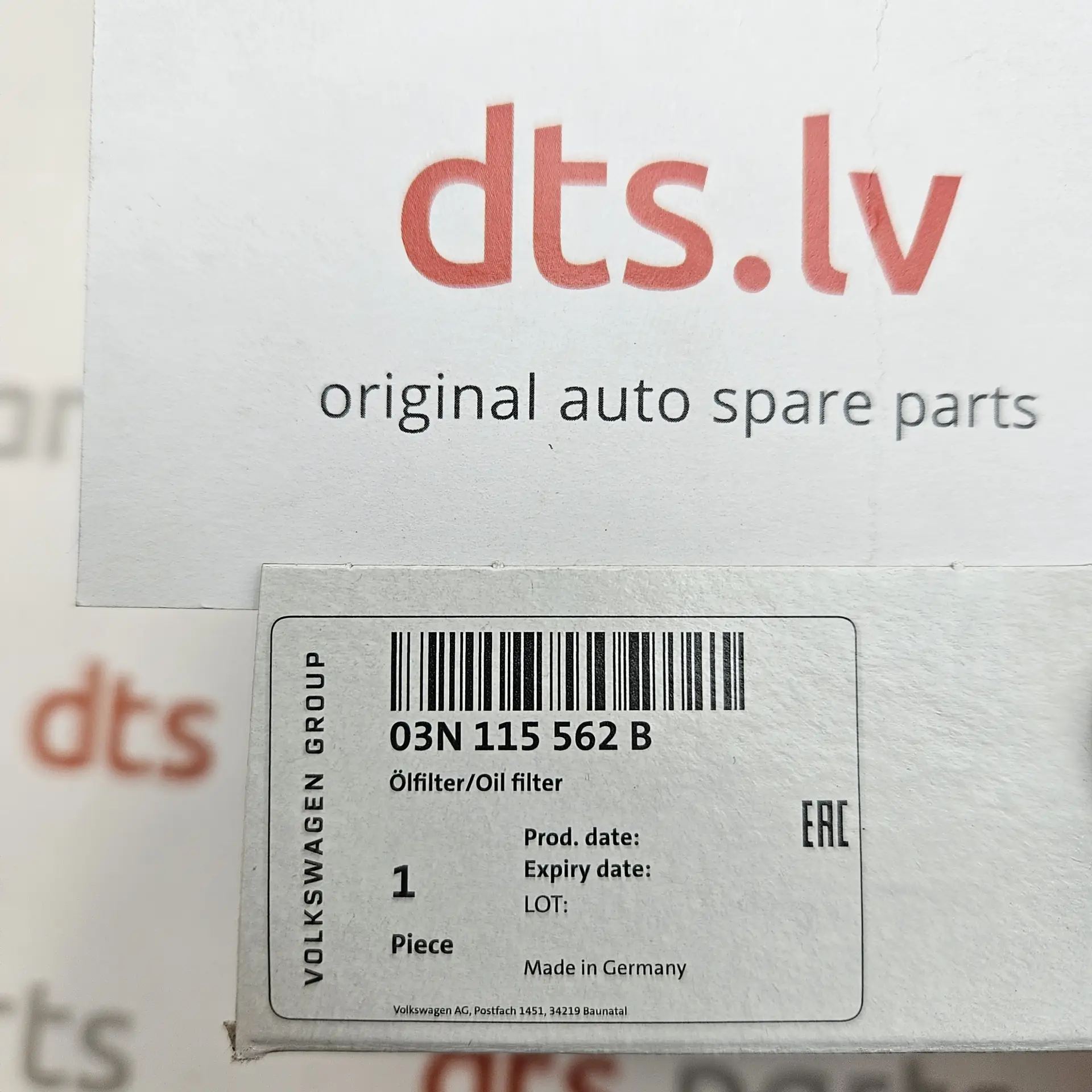 OEM VAG 03N115562B – Filter element with gasket