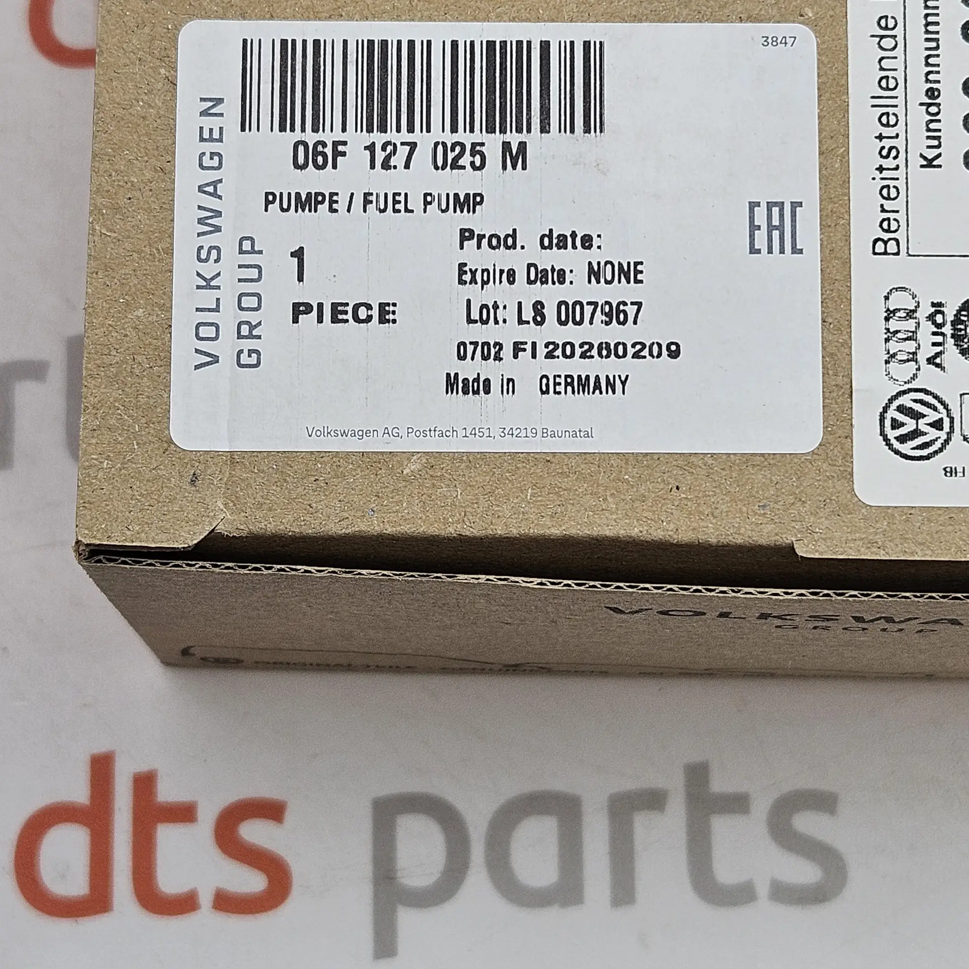 OEM VAG 06F127025M – High pressure fuel pump