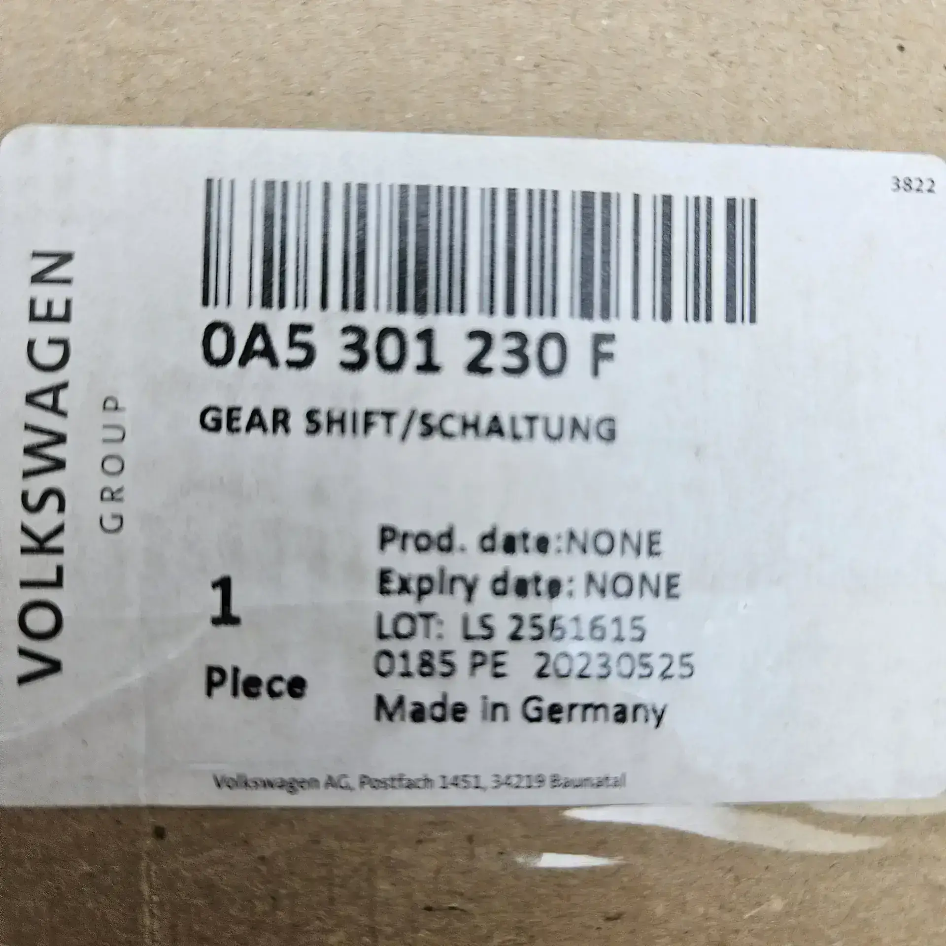 OEM VAG 0A5301230F – Manual shift rod