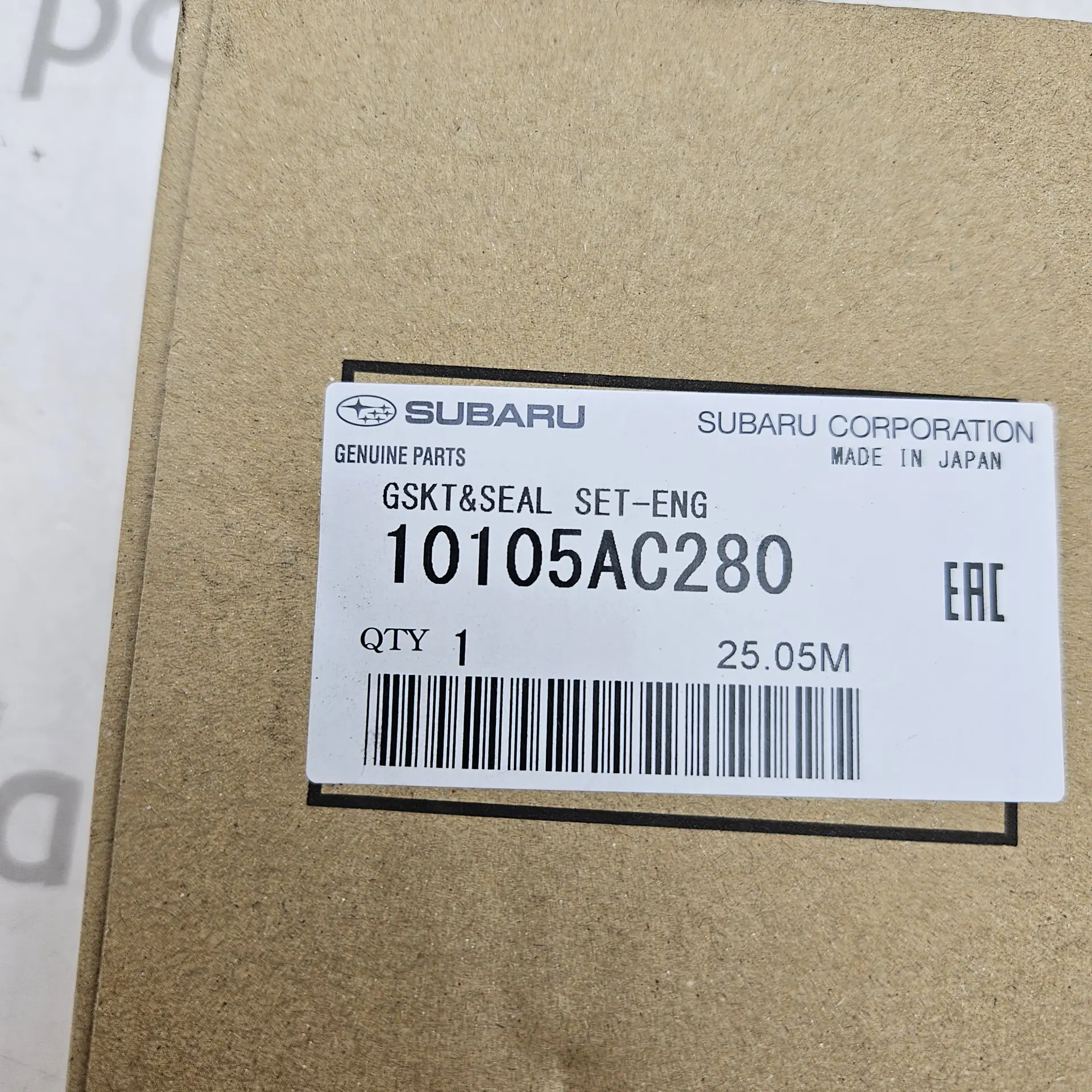 OEM Subaru 10105AC280 – Complete engine overhaul master gasket and seal kit