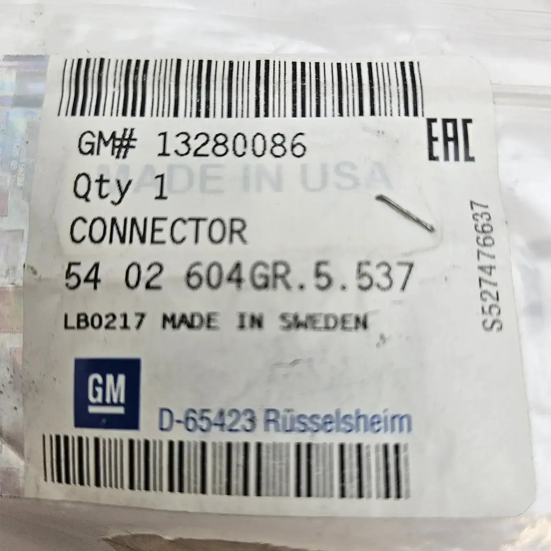 OEM GM 13280086 – Differential clutch pipe connector