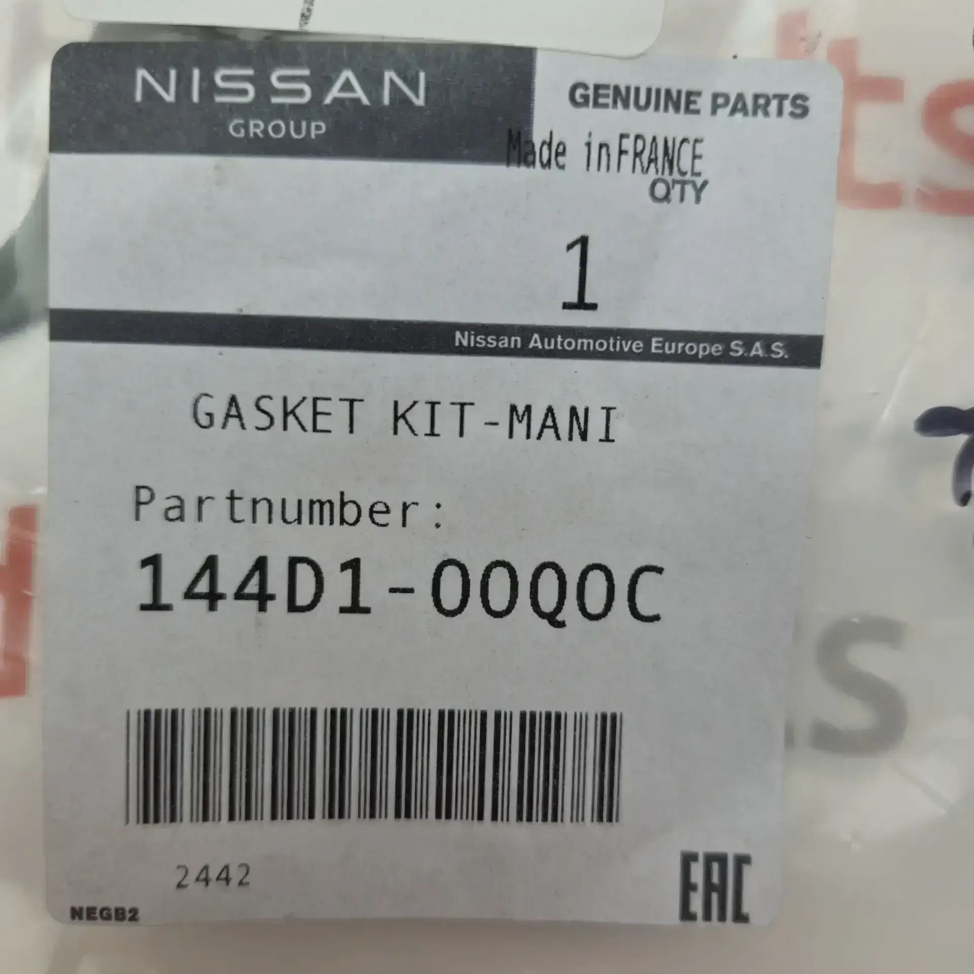 OEM Nissan 144D100Q0C – Manifold gasket kit