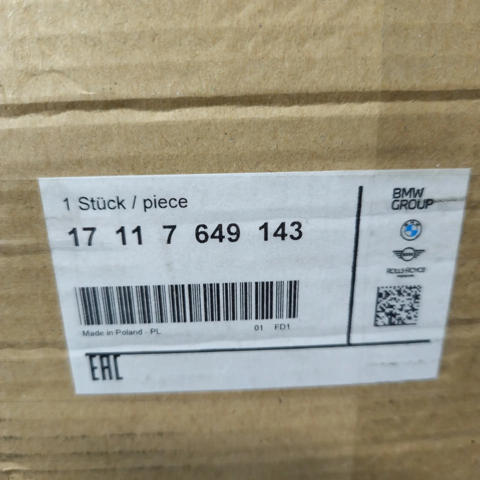 OEM BMW 17117649143 – Front lower radiator