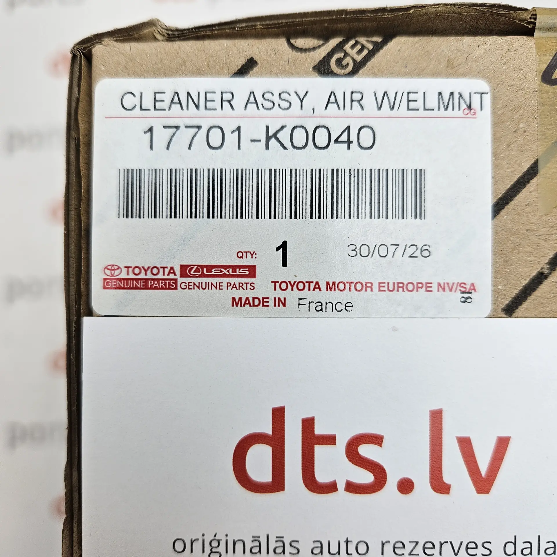 OEM Toyota 17701K0040 – Engine air cleaner box housing sub-assembly