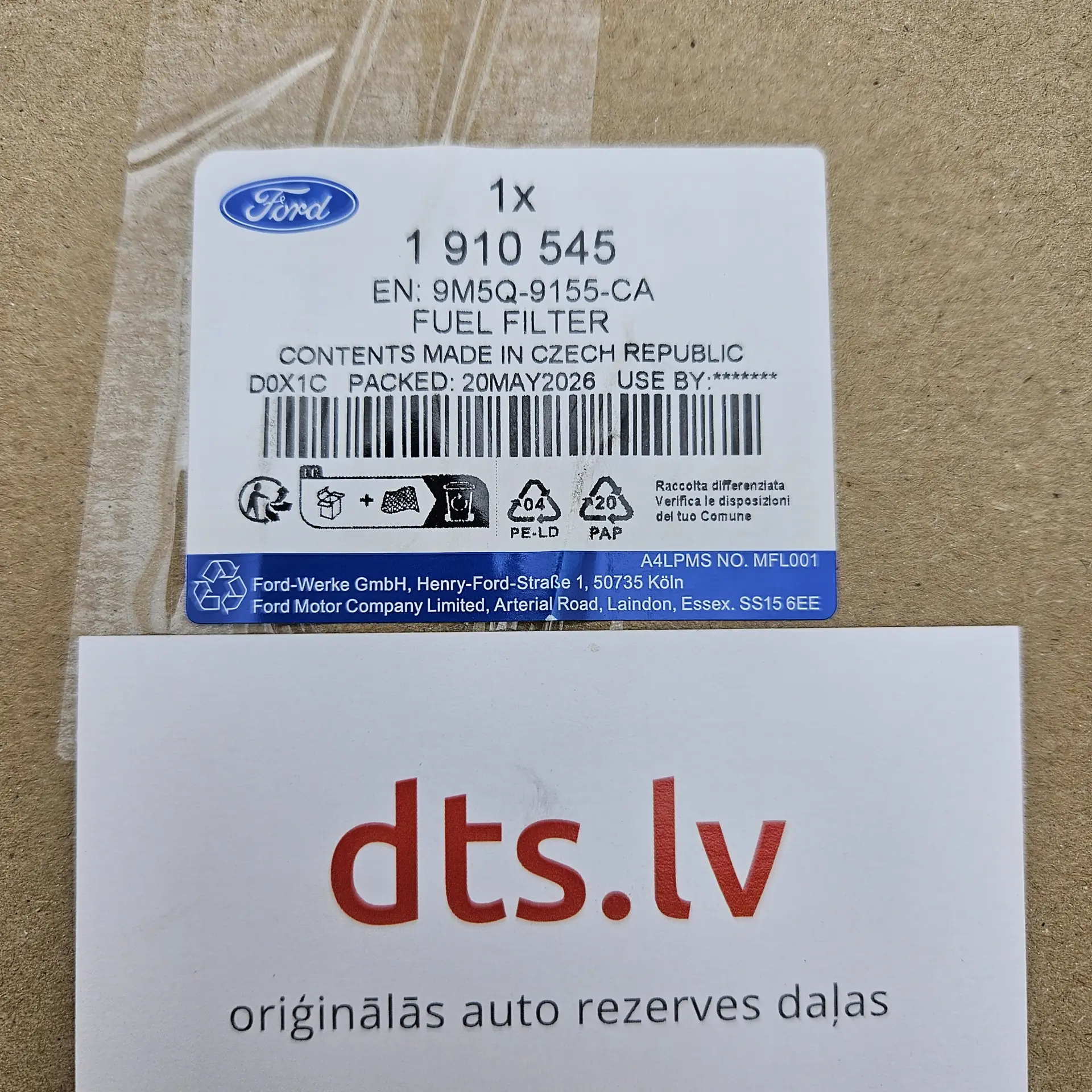 OEM Ford 1910545 – Diesel fuel filter assembly with housing