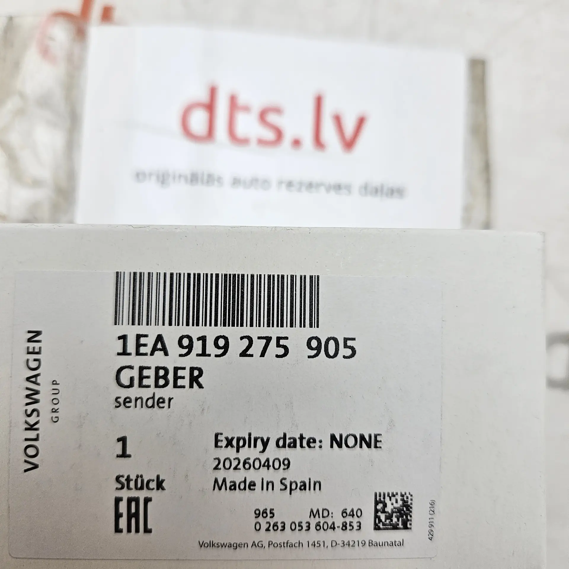 OEM Volkswagen 1EA919275905 – Ultrasonic parking assist sensor
