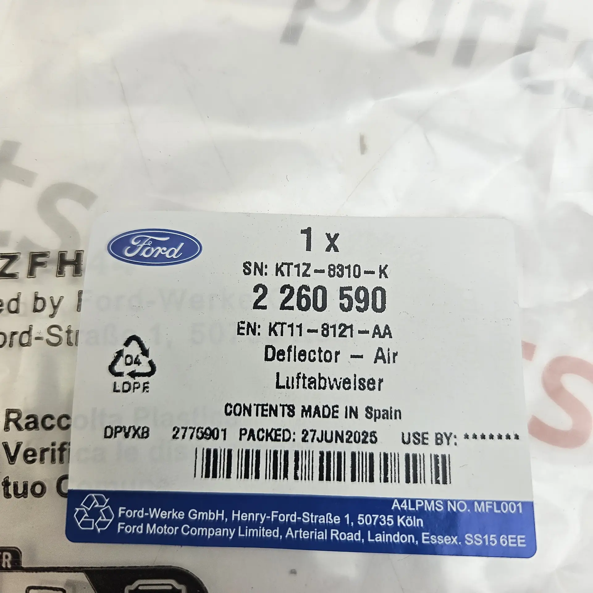 OEM Ford 2260590 – Front air deflector