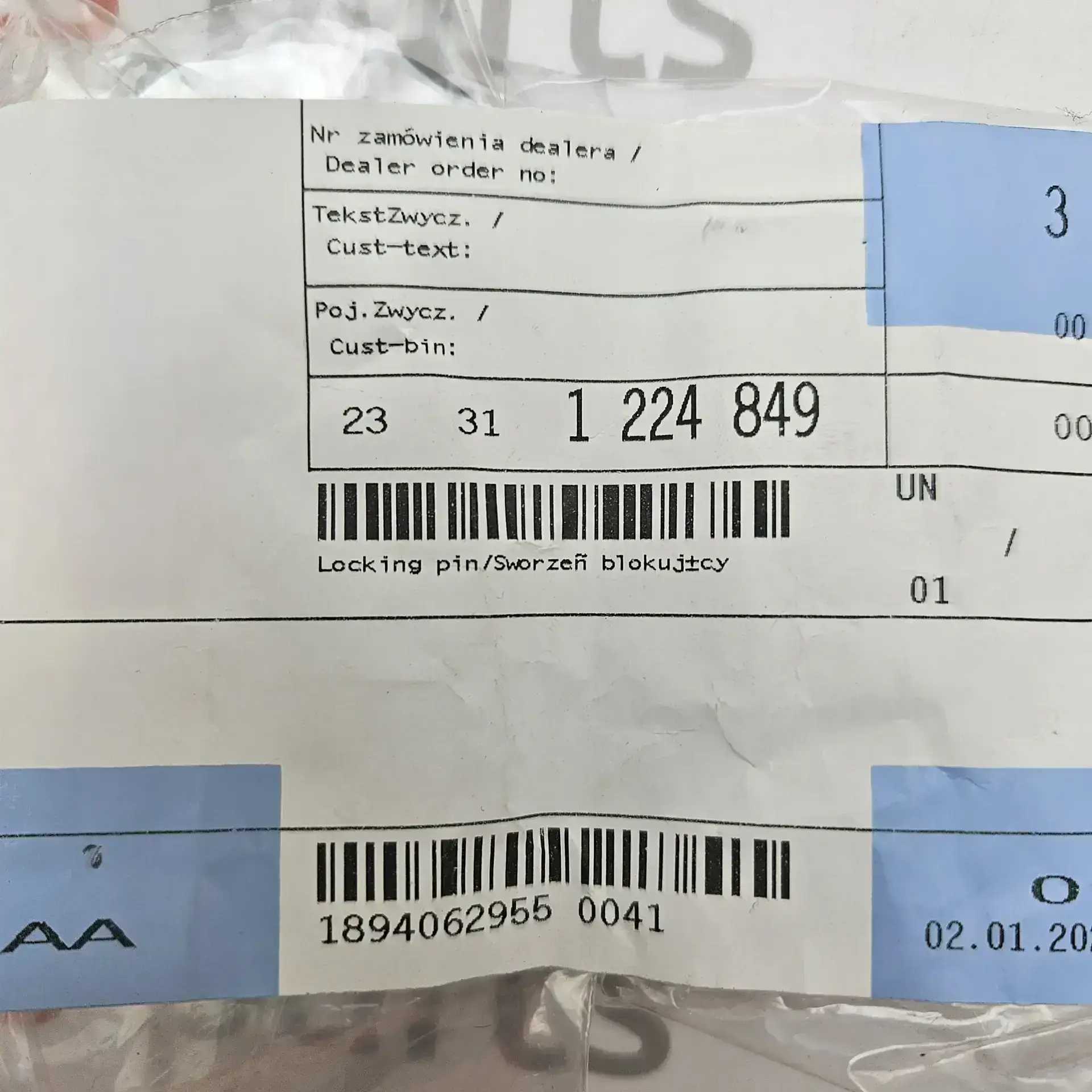OEM BMW 23311224849 – Locking pin