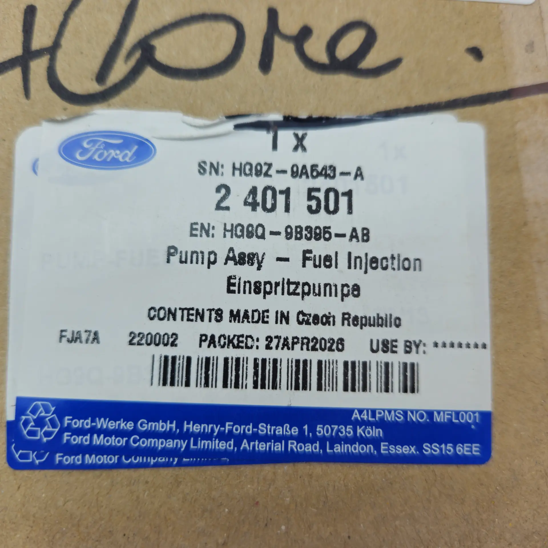 OEM Ford 2401501 – High-pressure diesel fuel injection pump assembly