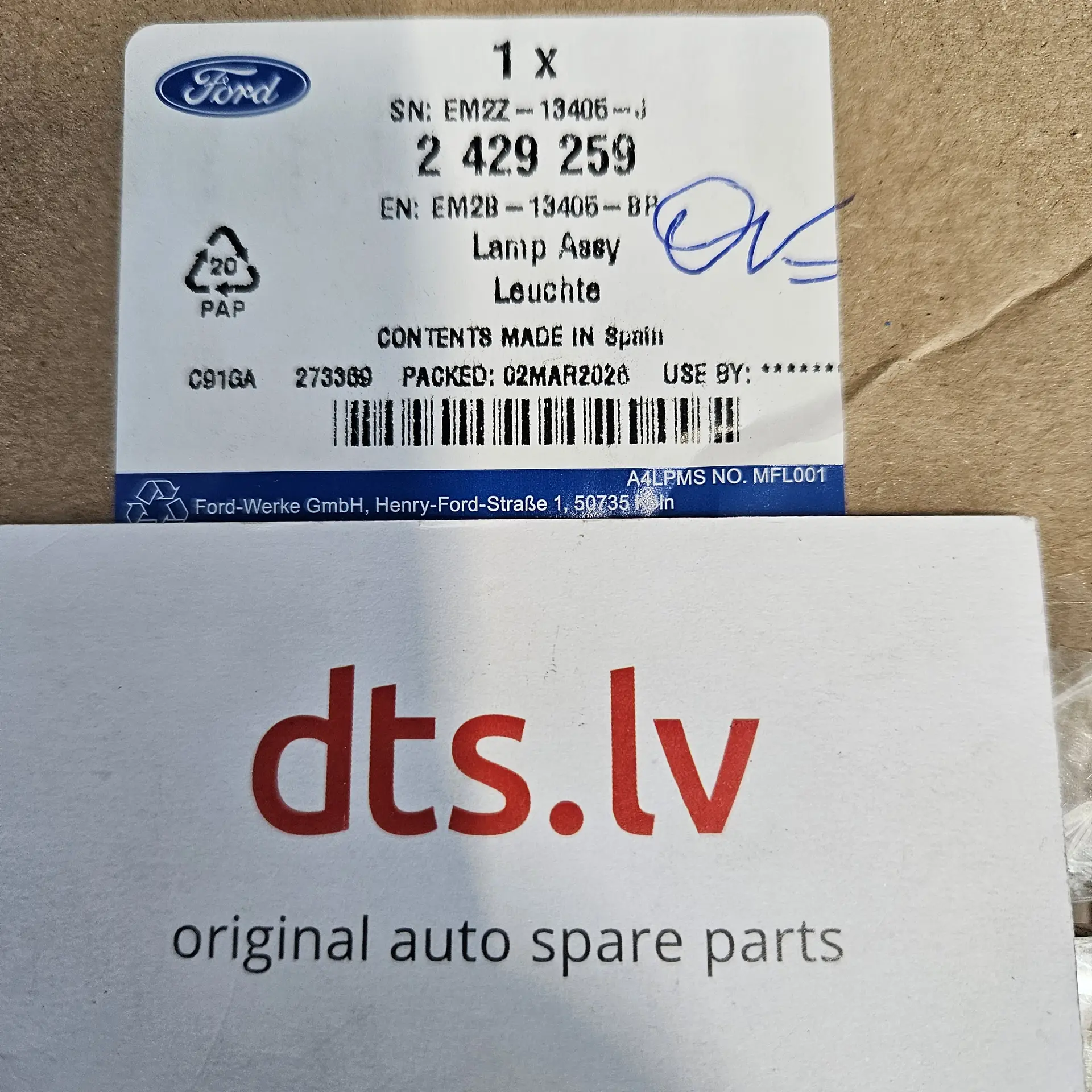 OEM Ford 2429259 – Outer rear combination tail light lamp housing assembly