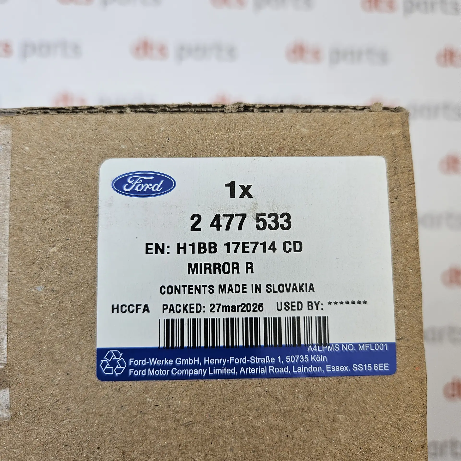 OEM Ford 2477533 – Front right complete exterior door wing mirror assembly