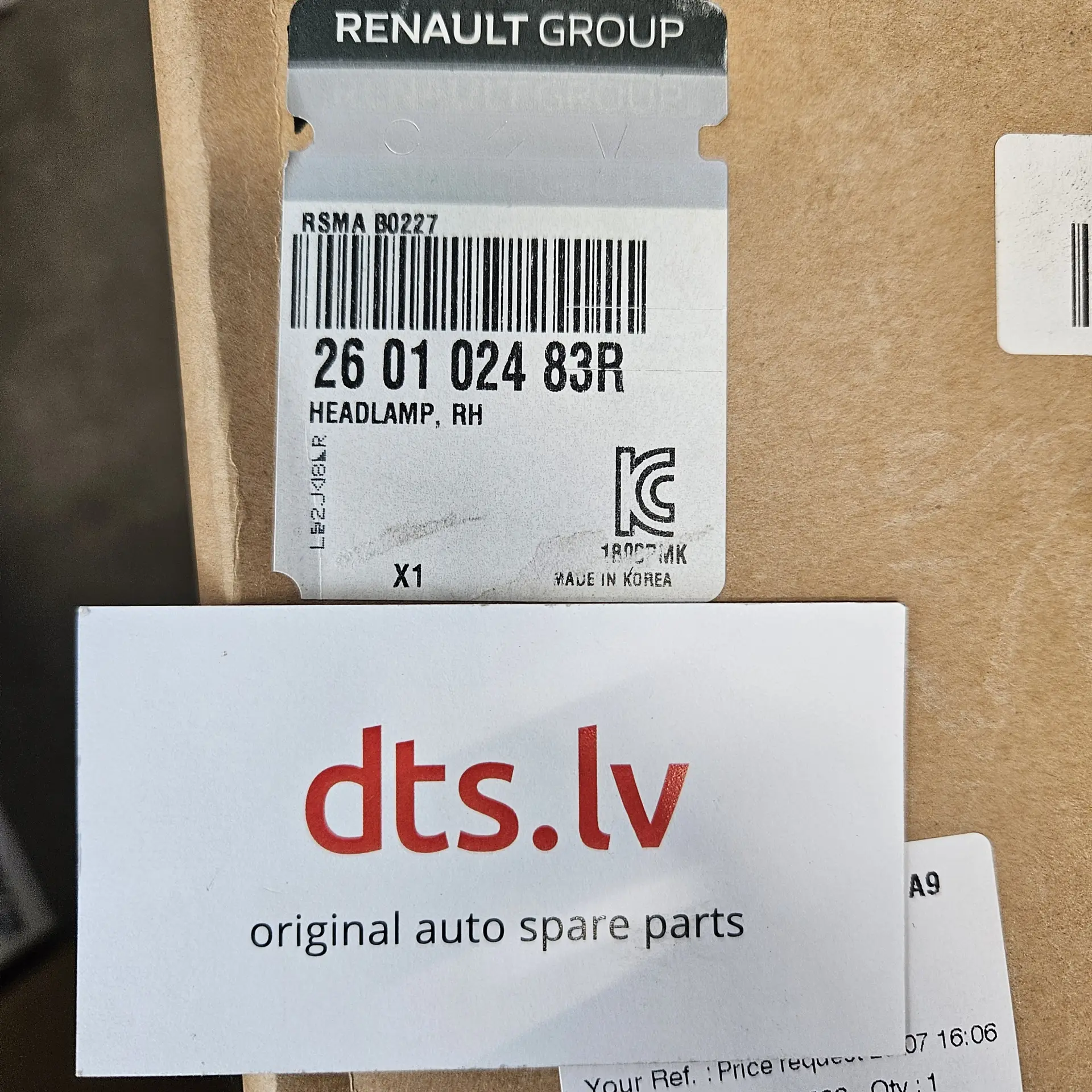 OEM Renault 260102483R – Front right full LED headlamp light assembly