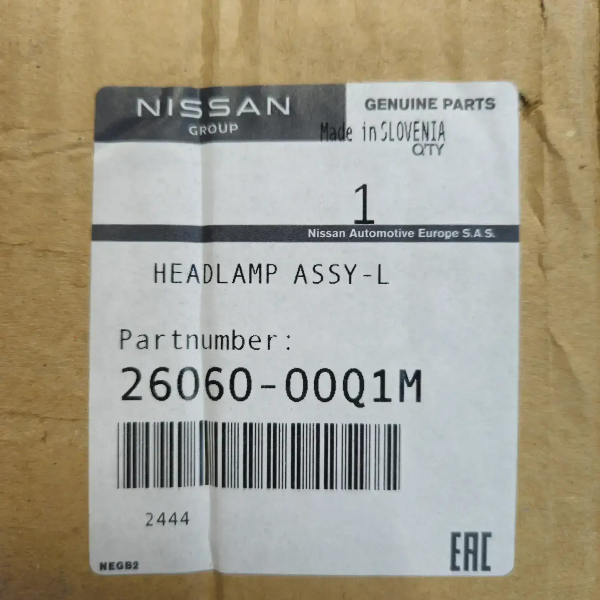 OEM Nissan/Infiniti 2606000Q1M – Front left headlight