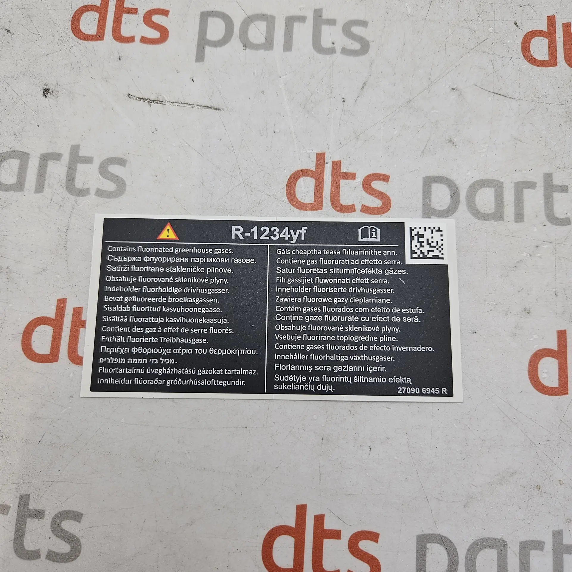 OEM Renault 270906945R – Engine bay coolant and fluid type warning sticker decal