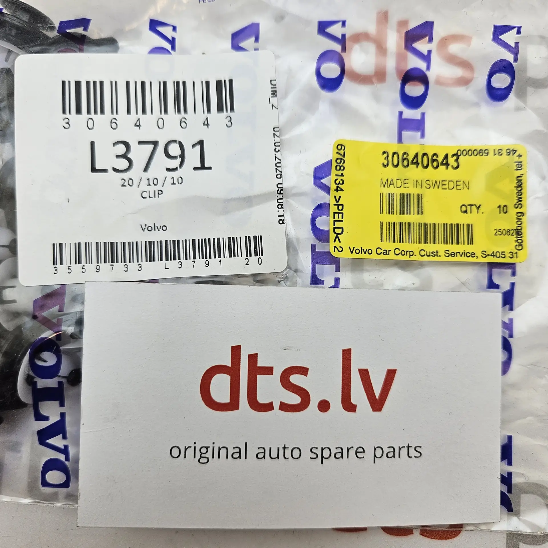 OEM Volvo 30640643 – Side skirt rocker panel molding retaining trim clip
