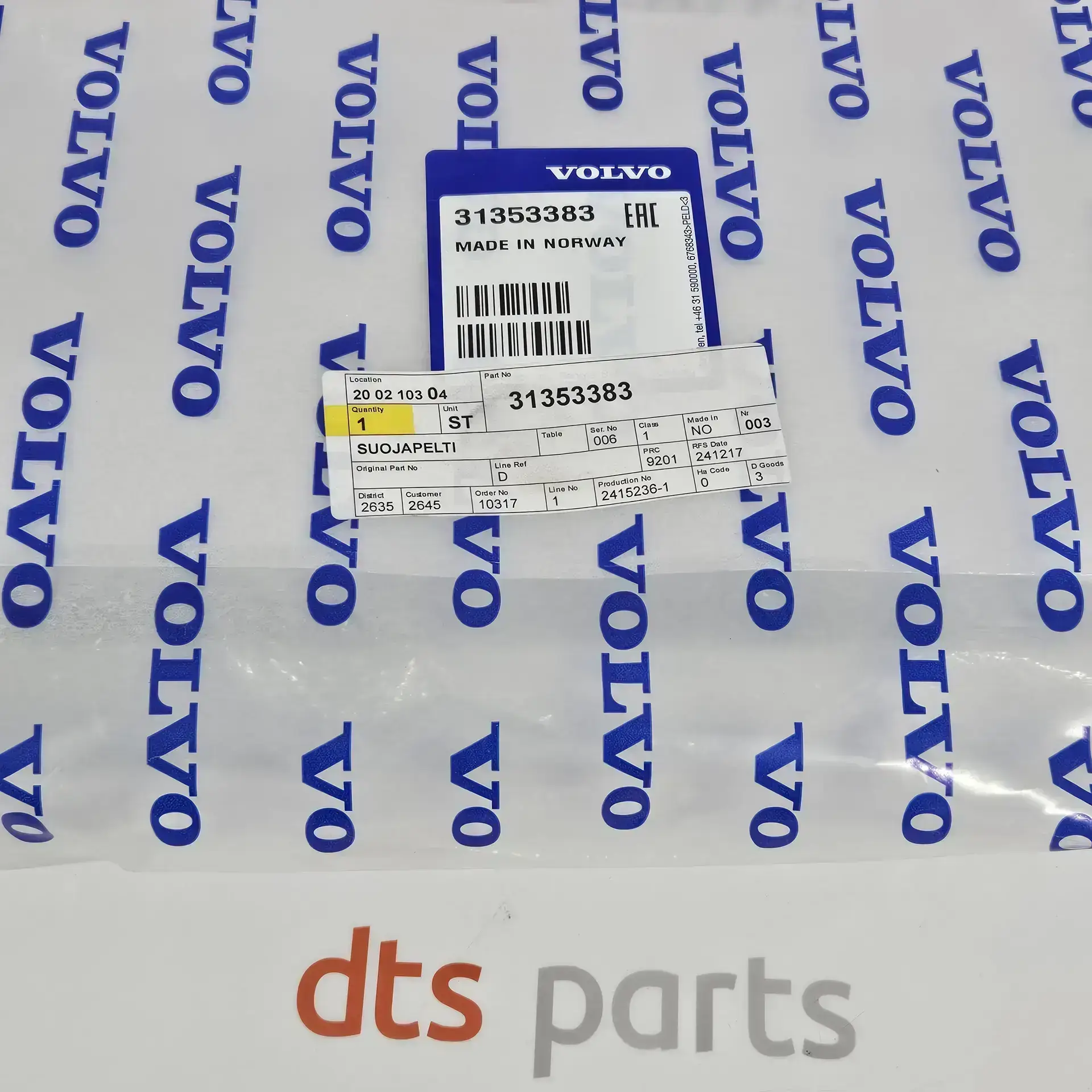 OEM Volvo 31353383 – Front bumper protecting plate