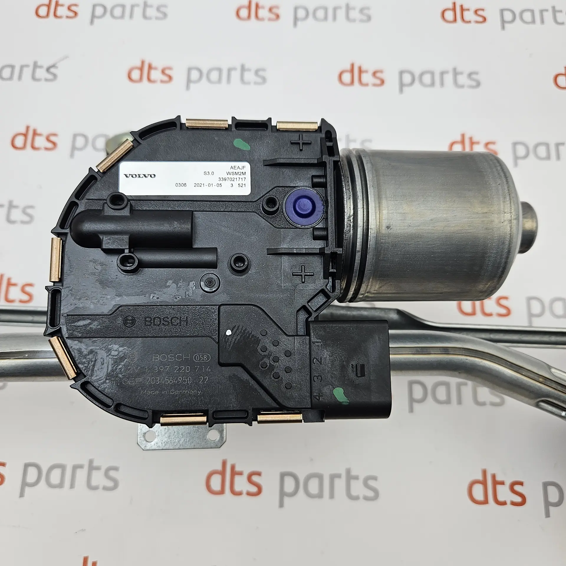 OEM Volvo 31385115 – Front windshield wiper motor assembly with linkage transmission