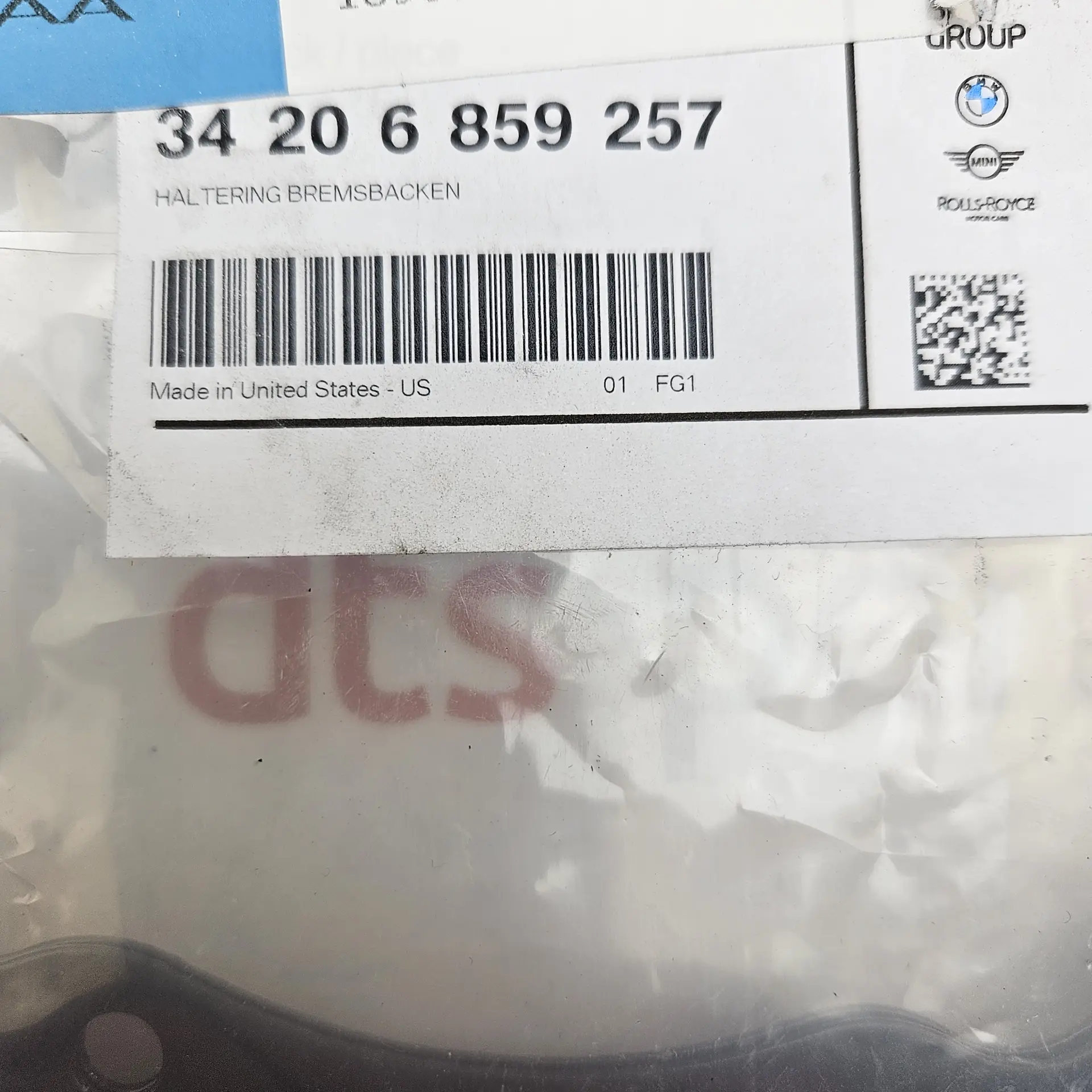 OEM BMW 34206859257 – Parking brake shoe support ring