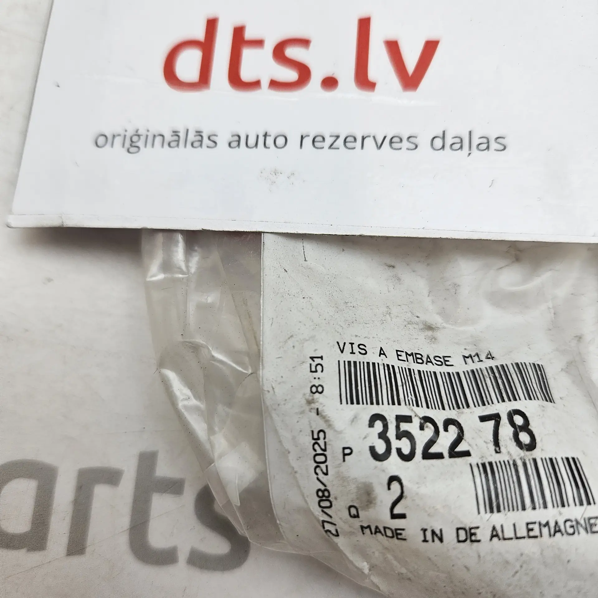 OEM PSA 352278 – Front suspension control arm collar shoulder bolt