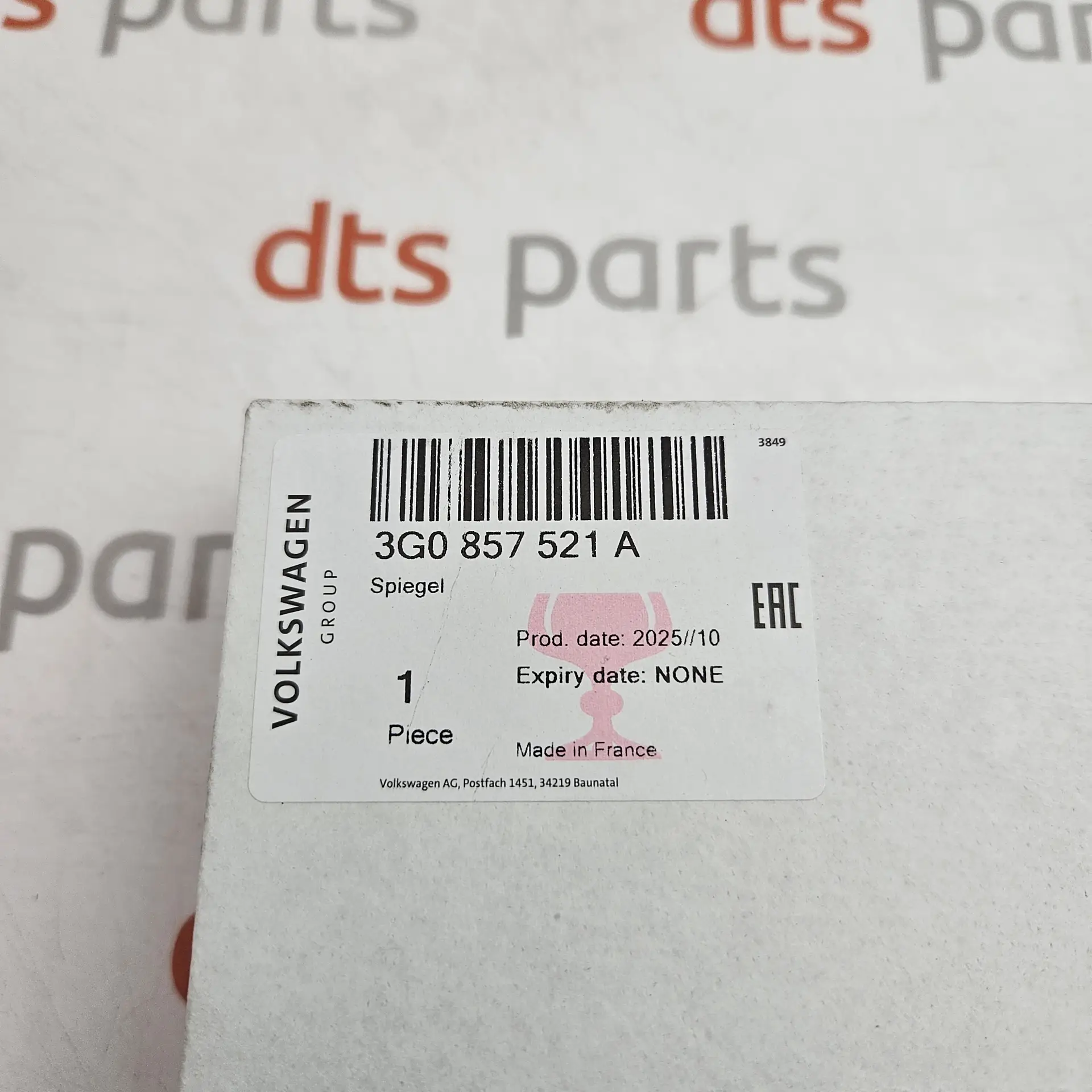 OEM VAG 3G0857521A – Left exterior mirror glass
