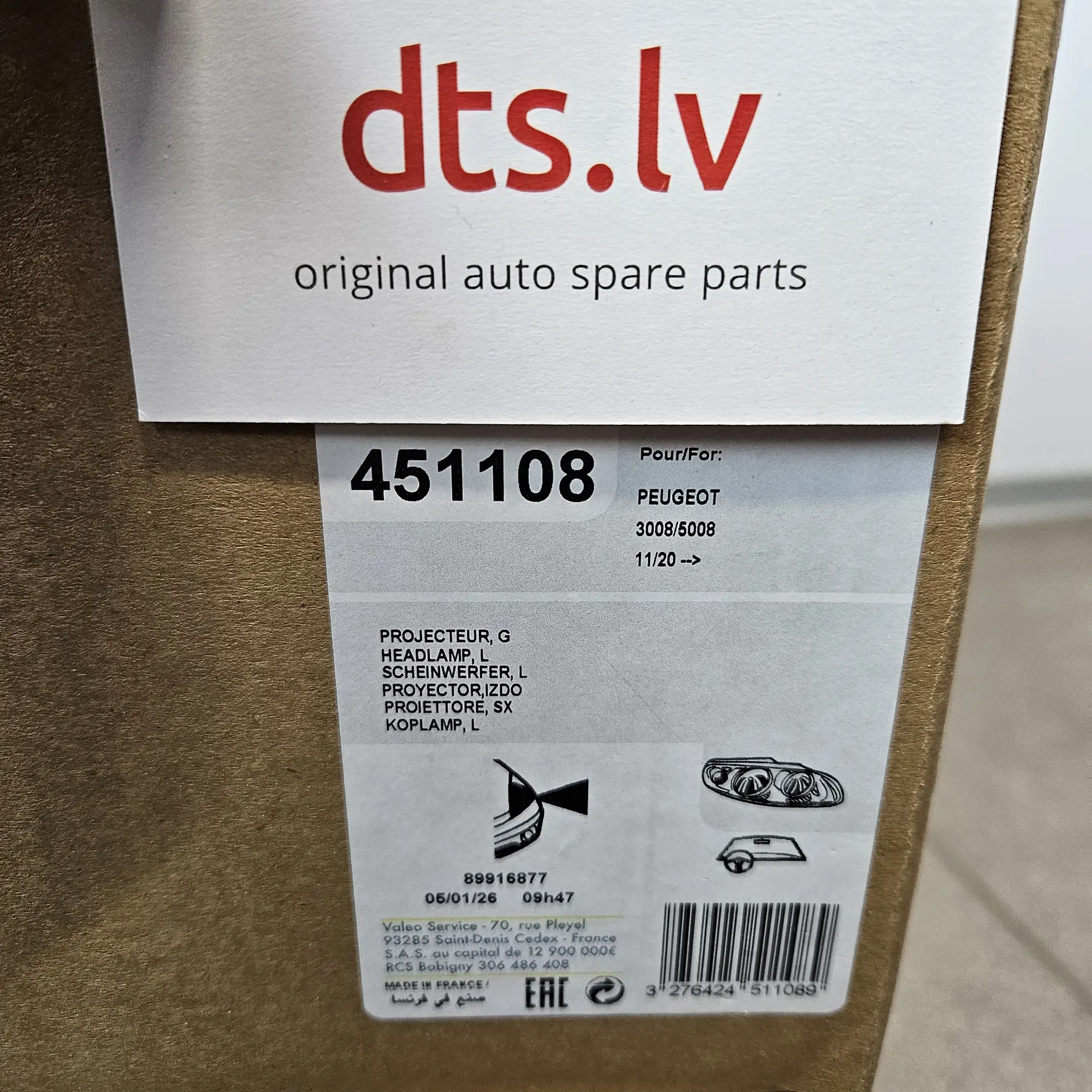Valeo 451108 – Left-side LED headlight - jälkimarkkinoiden osa