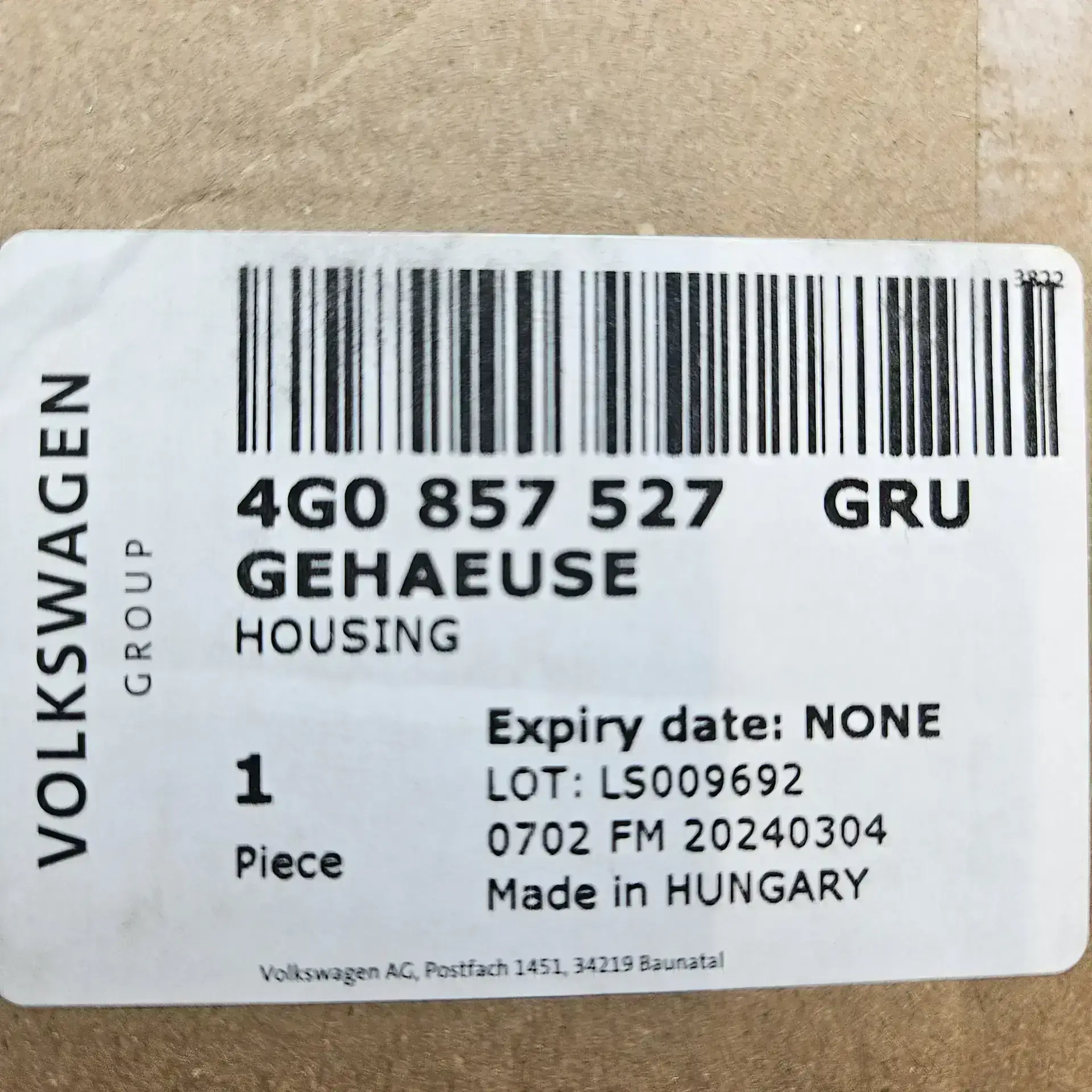 OEM VAG 4G0857527GRU – Left rear view mirror housing