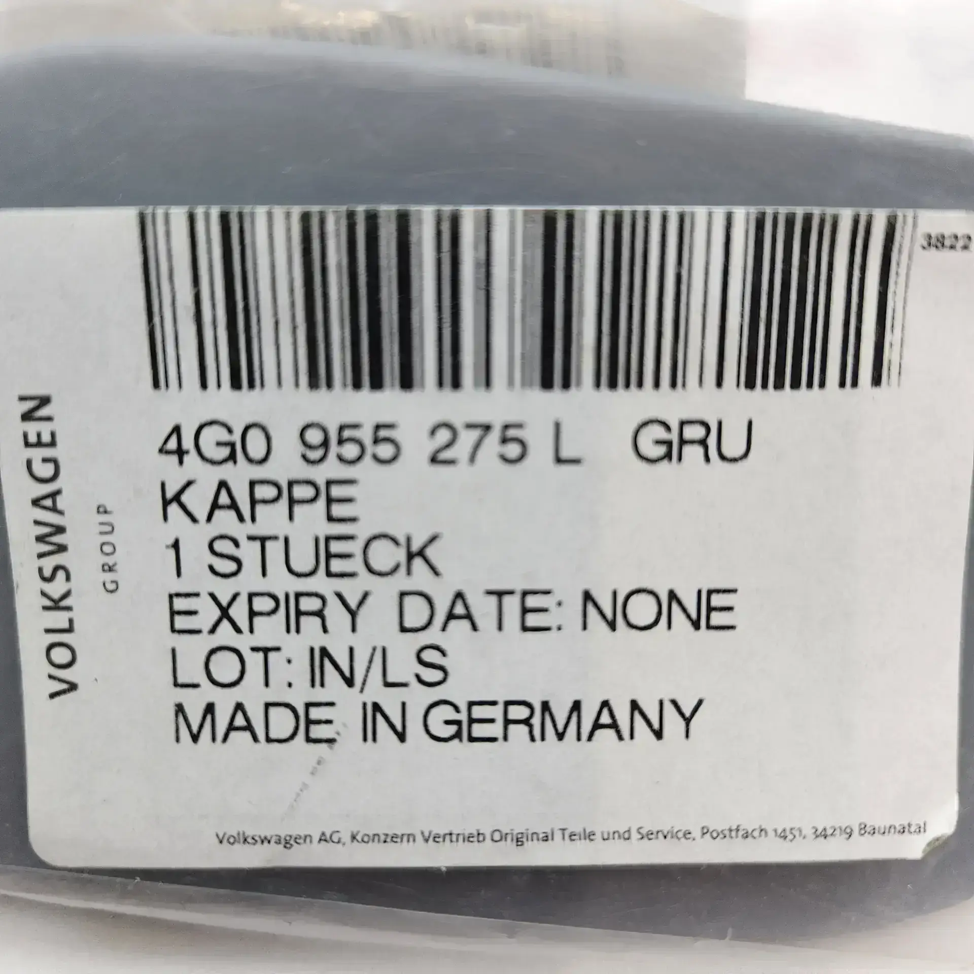 OEM Audi 4G0955275LGRU – Front left headlight washer cover
