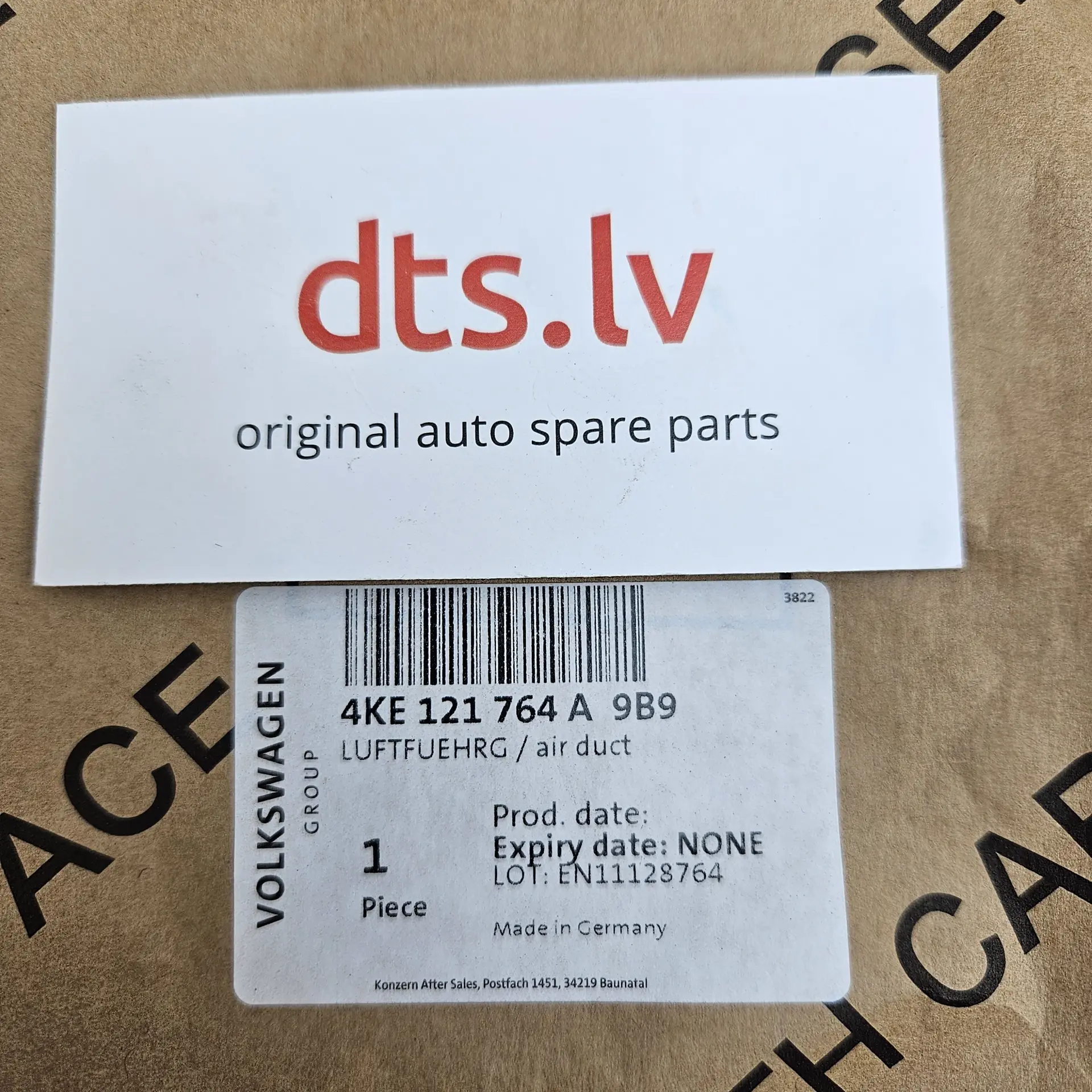 OEM VAG 4KE121764A9B9 – Front right bumper air guide duct
