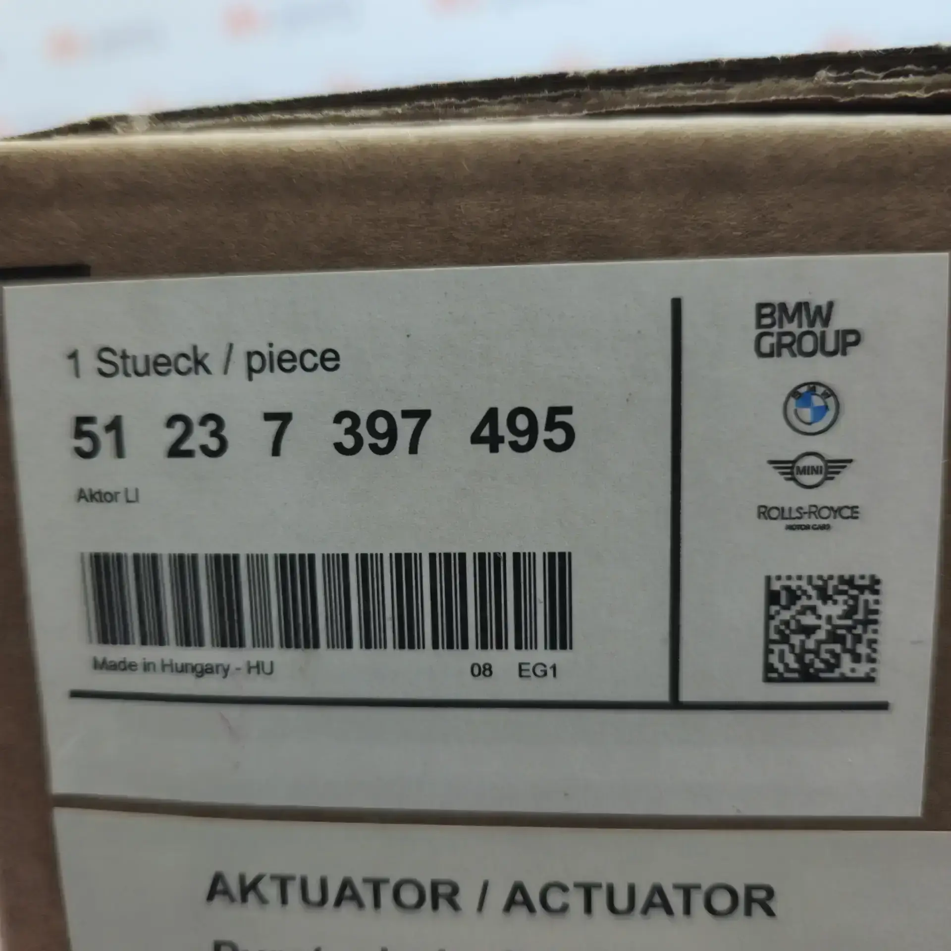 OEM BMW 51237397495 – Left side active bonnet actuator