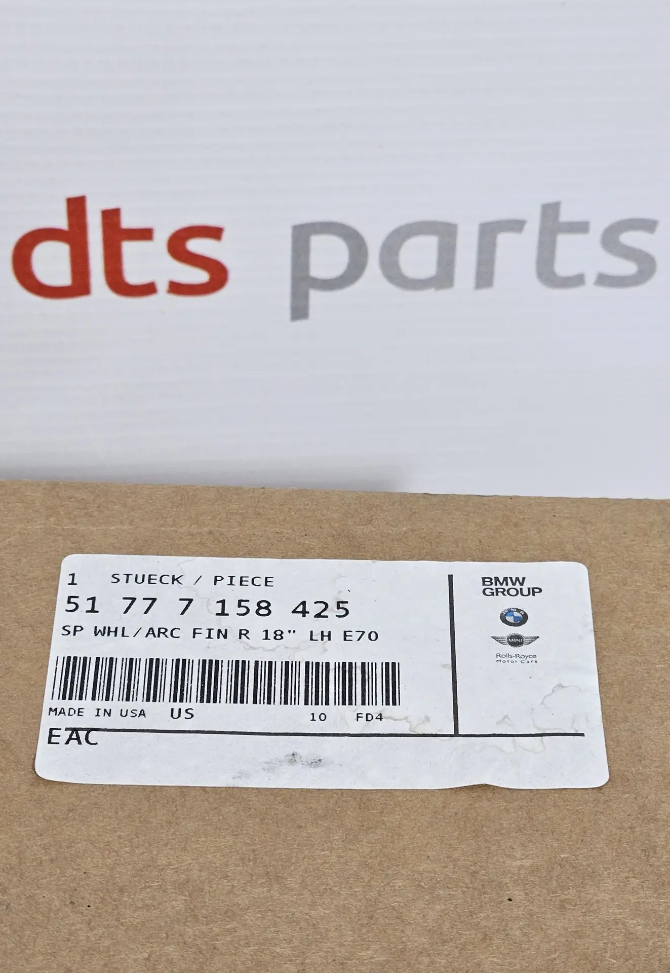 OEM BMW 51777158425 – heel Arch Trim / Fender Flare / Cover Wheel Arch