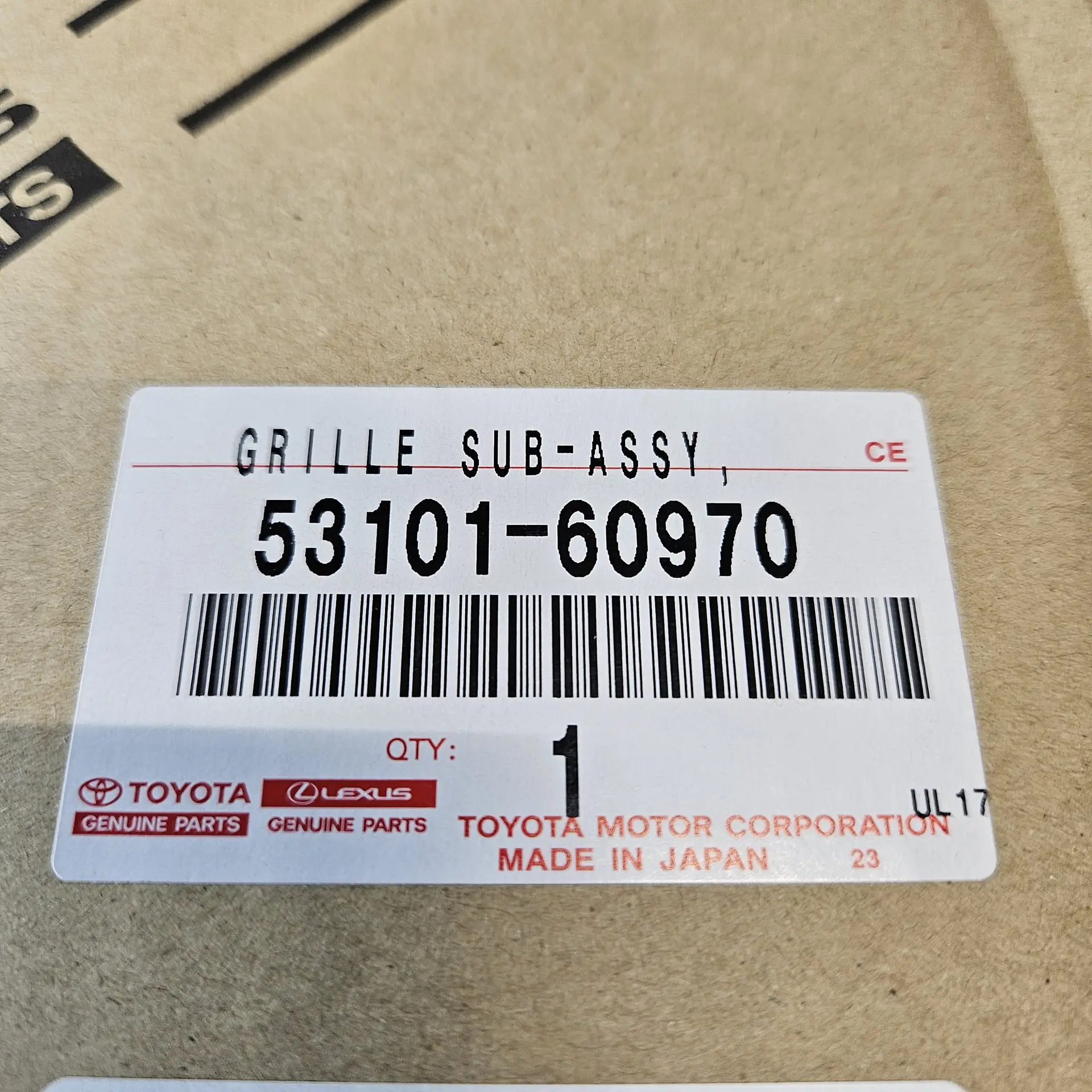 OEM Toyota 5310160970 – Grille Sub-Assembly, Radiator