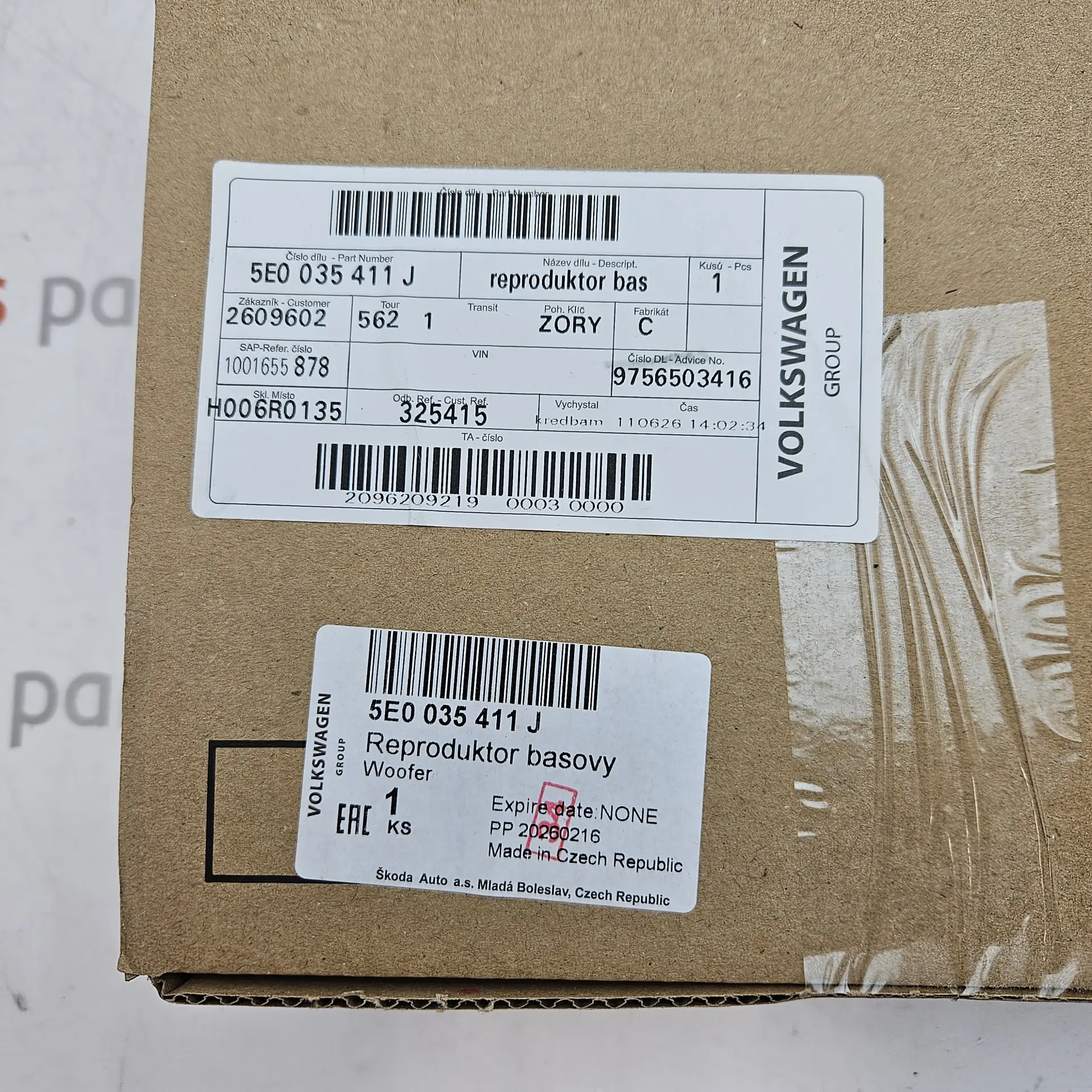OEM VAG 5E0035411J – Door interior audio bass loudspeaker