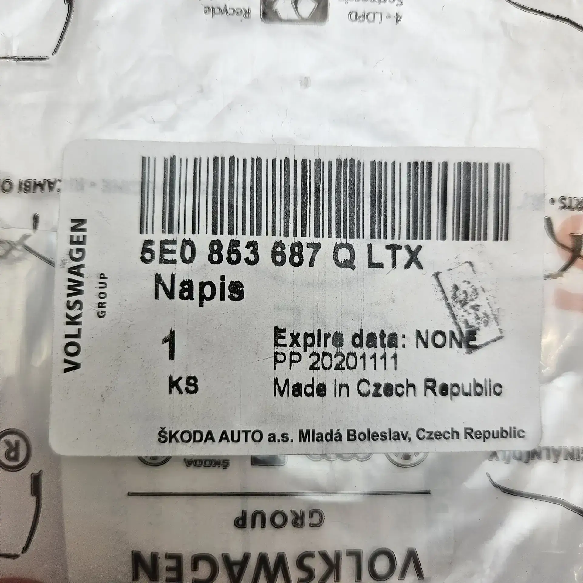 OEM VAG 5E0853687QLTX – Decal