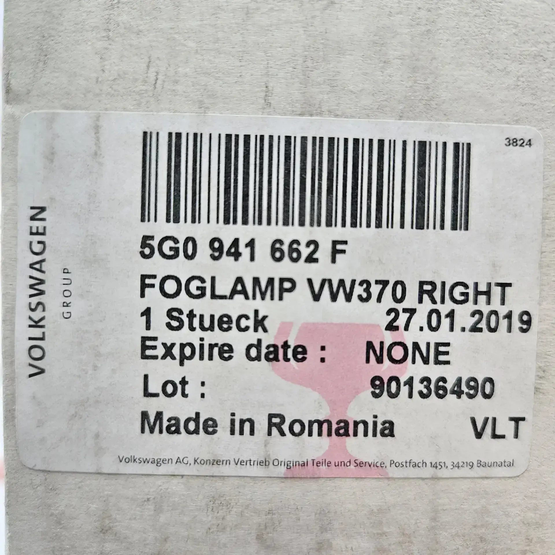 OEM Volkswagen 5G0941662F – Front right halogen fog light
