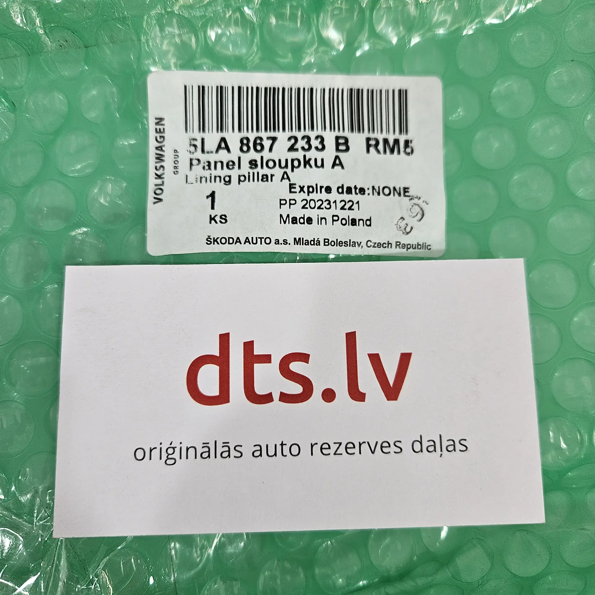 OEM VAG 5LA867233BRM5 – A-pillar trim SKODA ENYAQ
