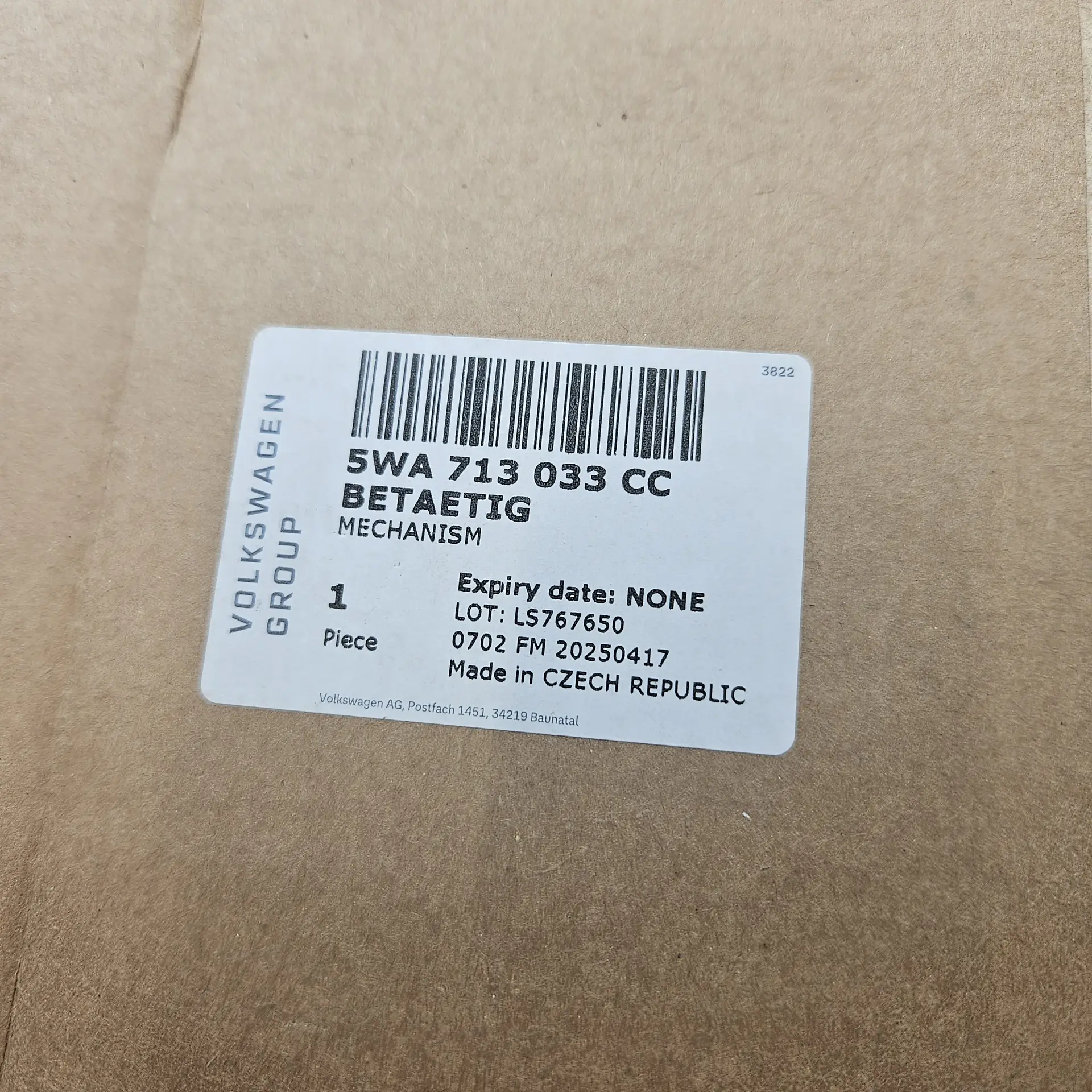 OEM VAG 5WA713033CC – Shift mechanism