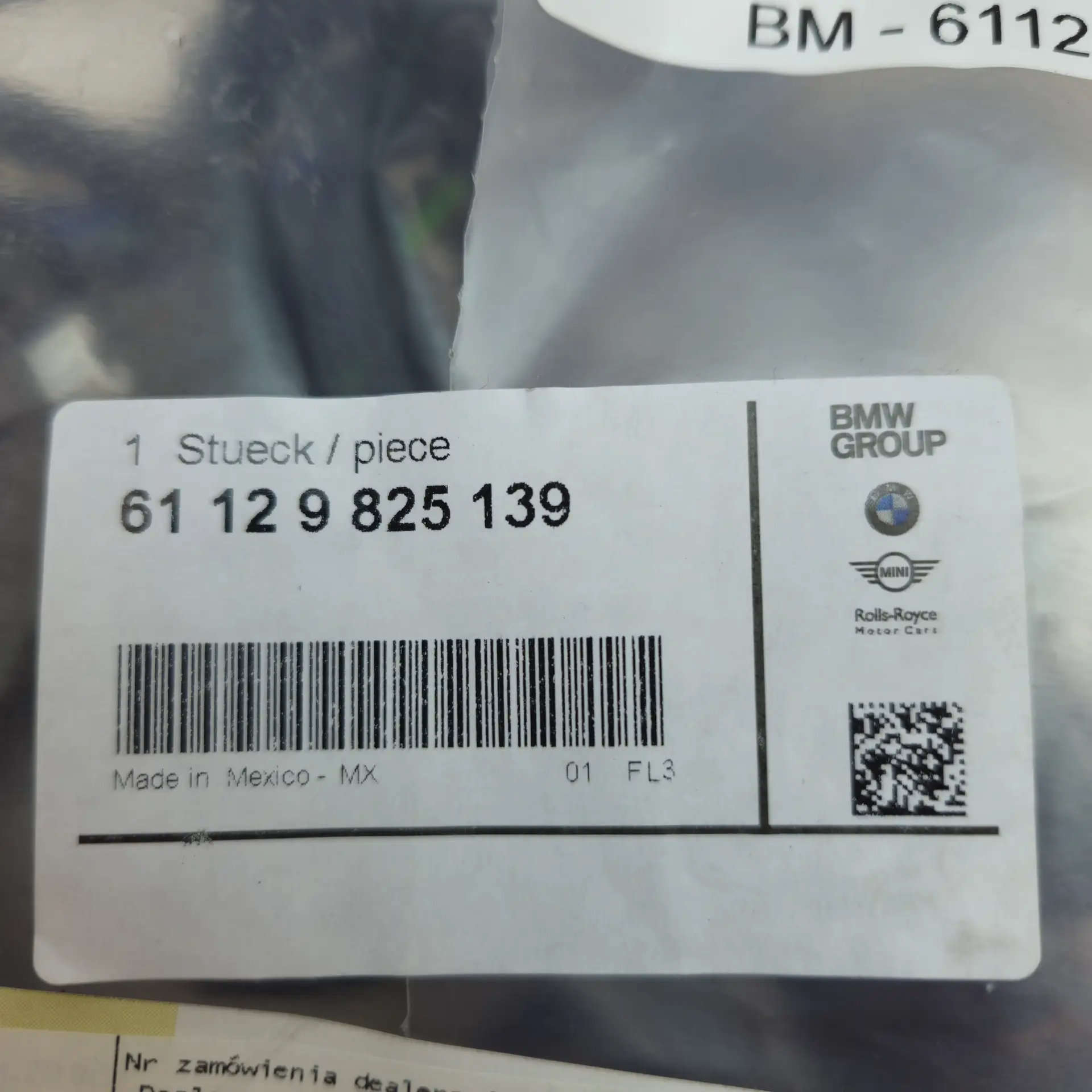 OEM BMW 61129825139 – Front-end radar and driver assistance systems bumper wiring harness