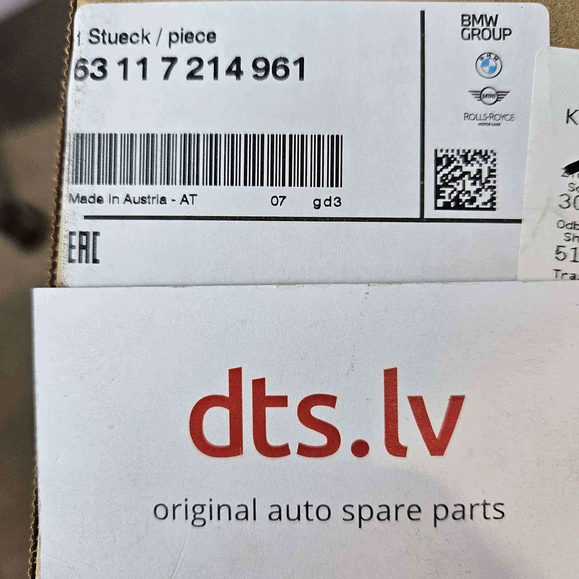 OEM BMW 63117214961 – Adaptive LED main headlamp housing assembly