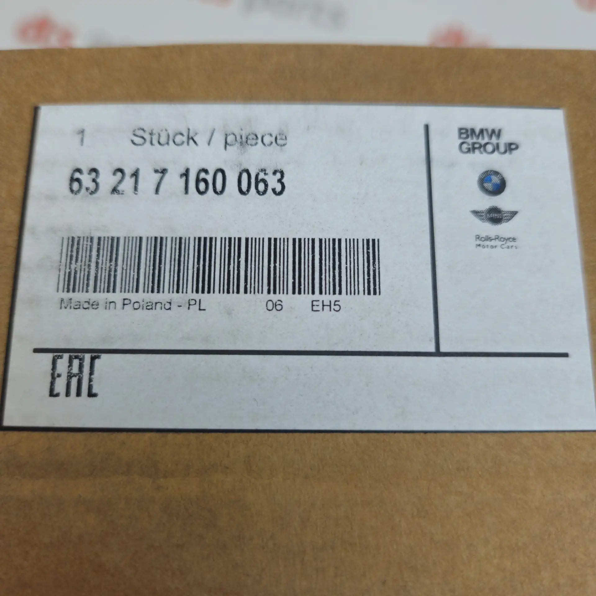 OEM BMW 63217160063 – Rear left inner taillight