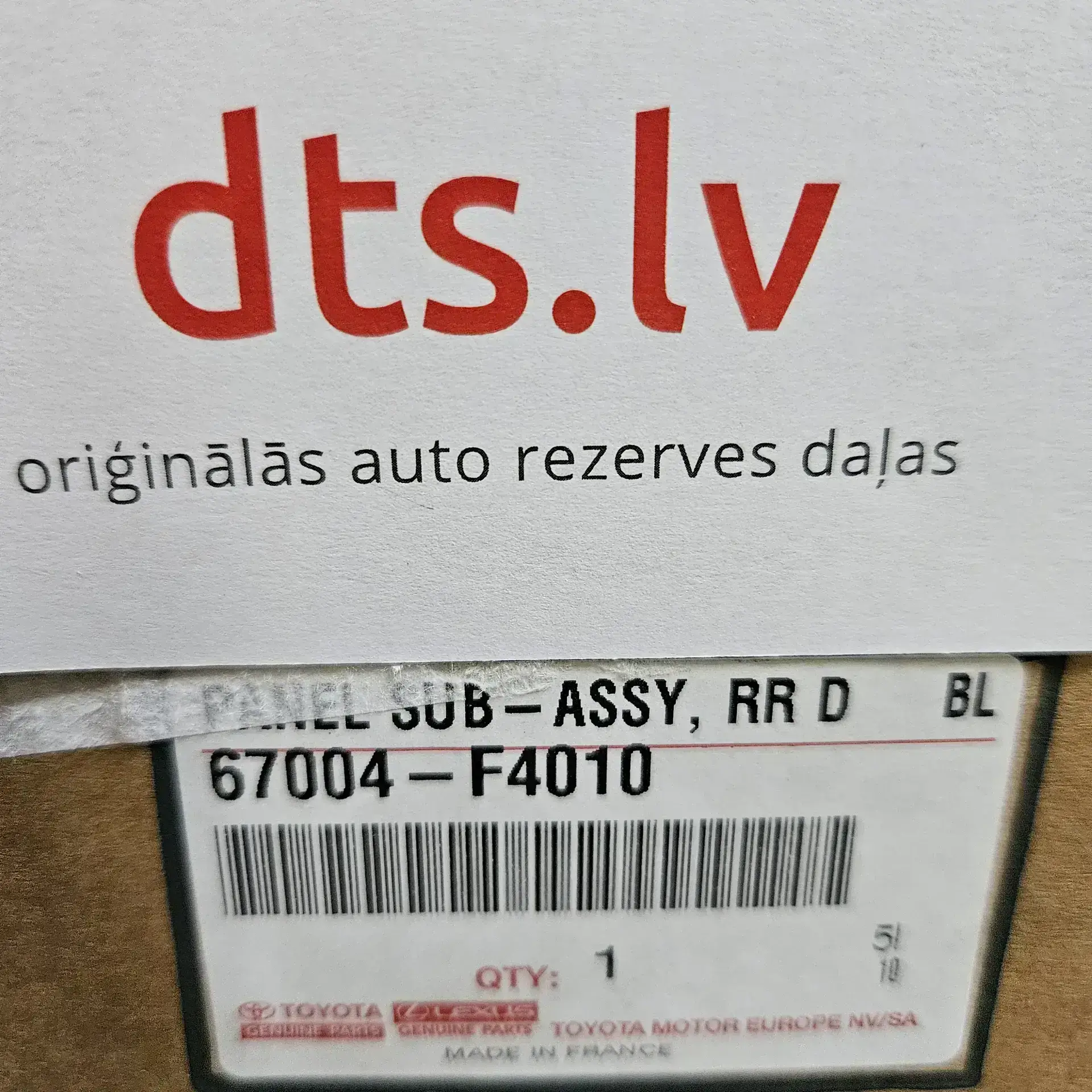 OEM Toyota 67004F4010 – Rear left door Toyota C-HR