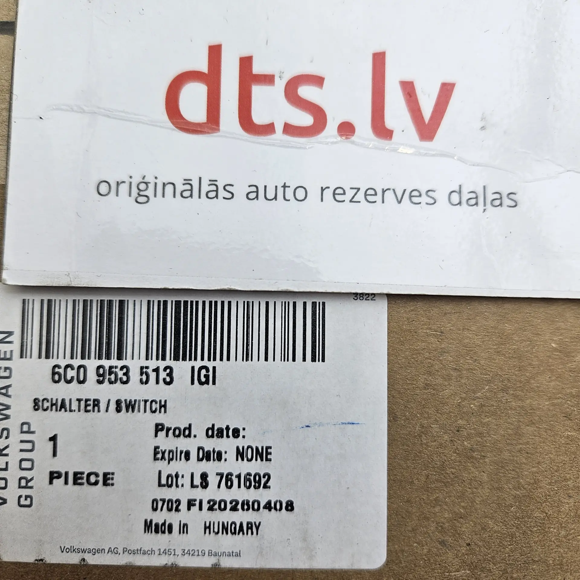 OEM VAG 6C0953513FIGI – Steering column combination stalk switch assembly