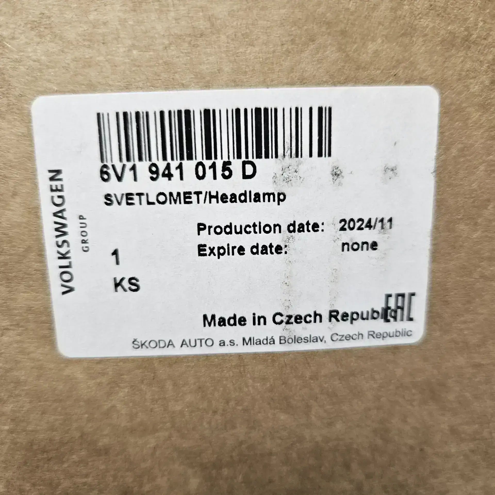 OEM Skoda 6V1941015D – Front left LED headlight