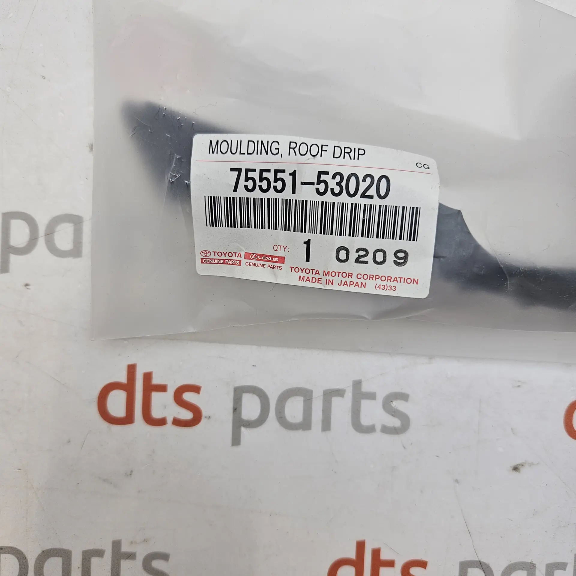 OEM Toyota/Lexus 7555153020 – Roof drip side finish molding right-hand sidel