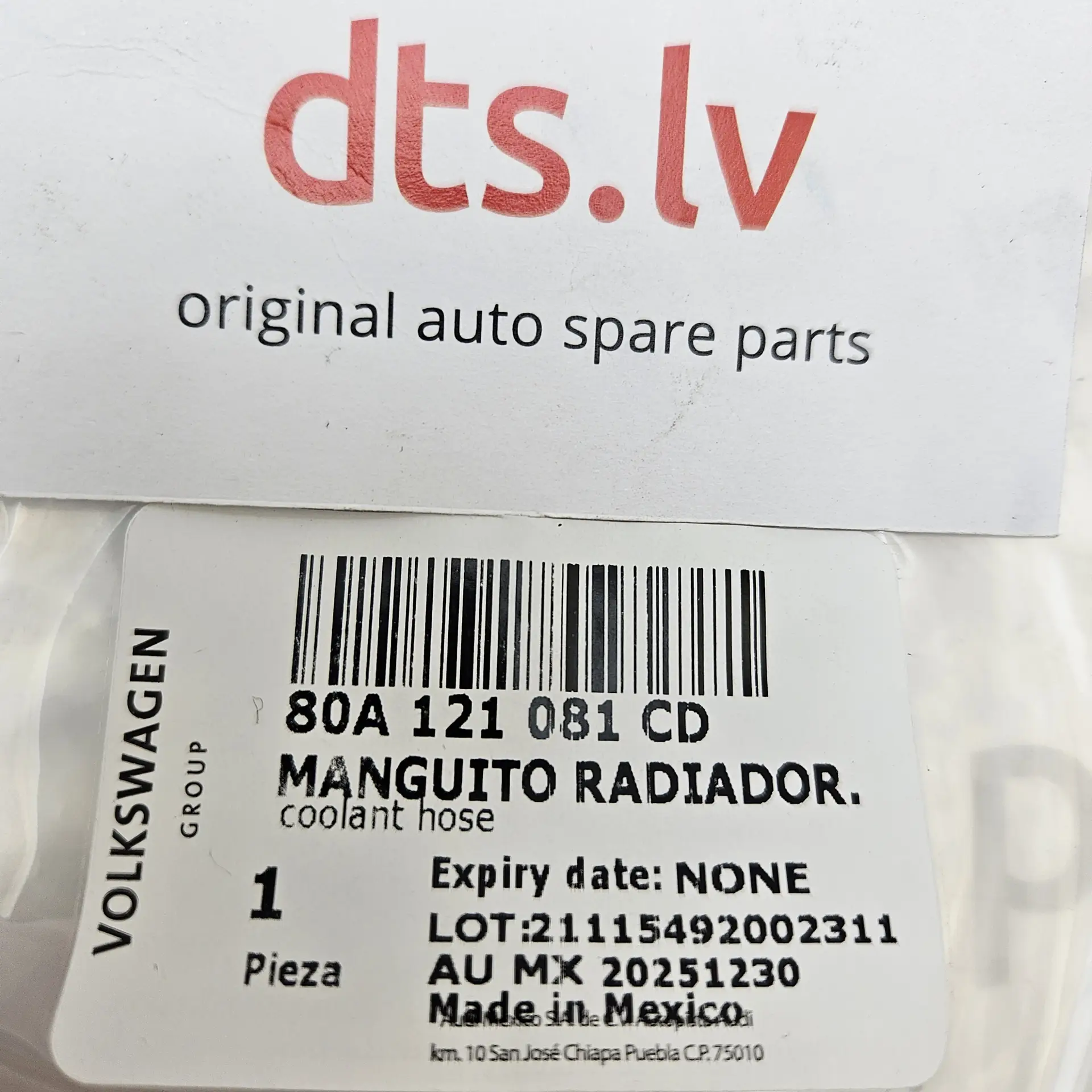 OEM VAG 80A121081CD – Coolant vent line