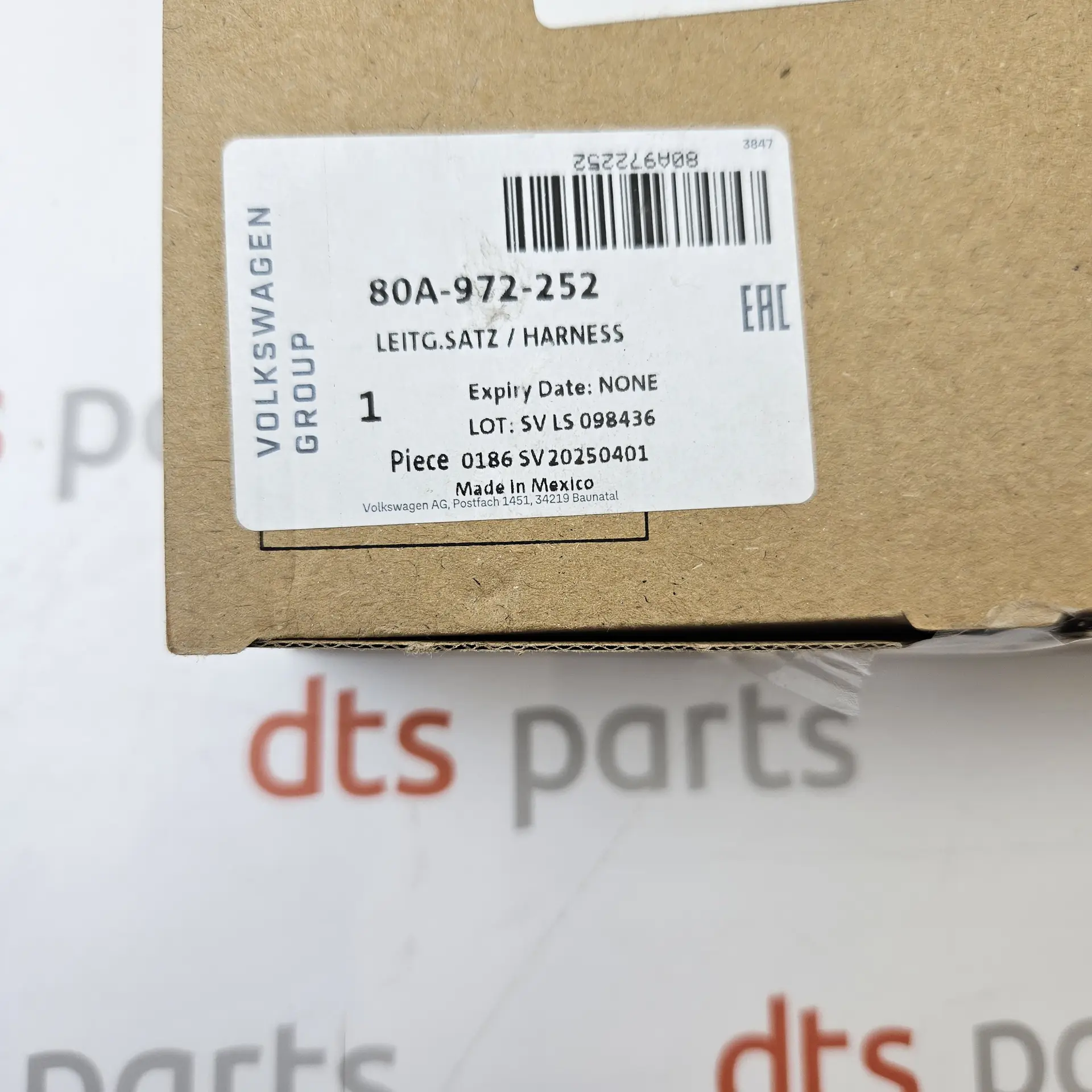 OEM VAG 80A972252 – Front bumper wiring harness