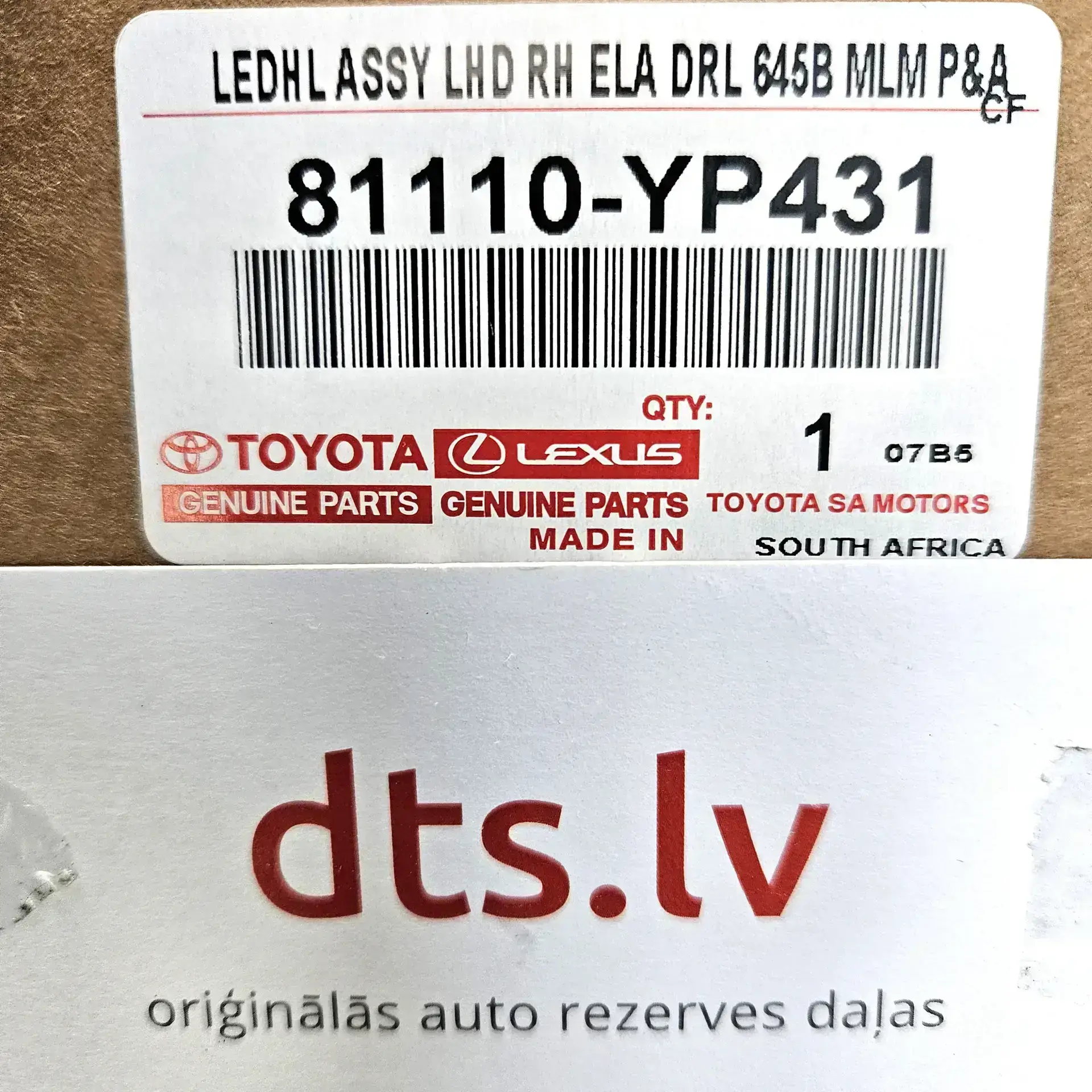 OEM Toyota 81110YP431 – Right headlight