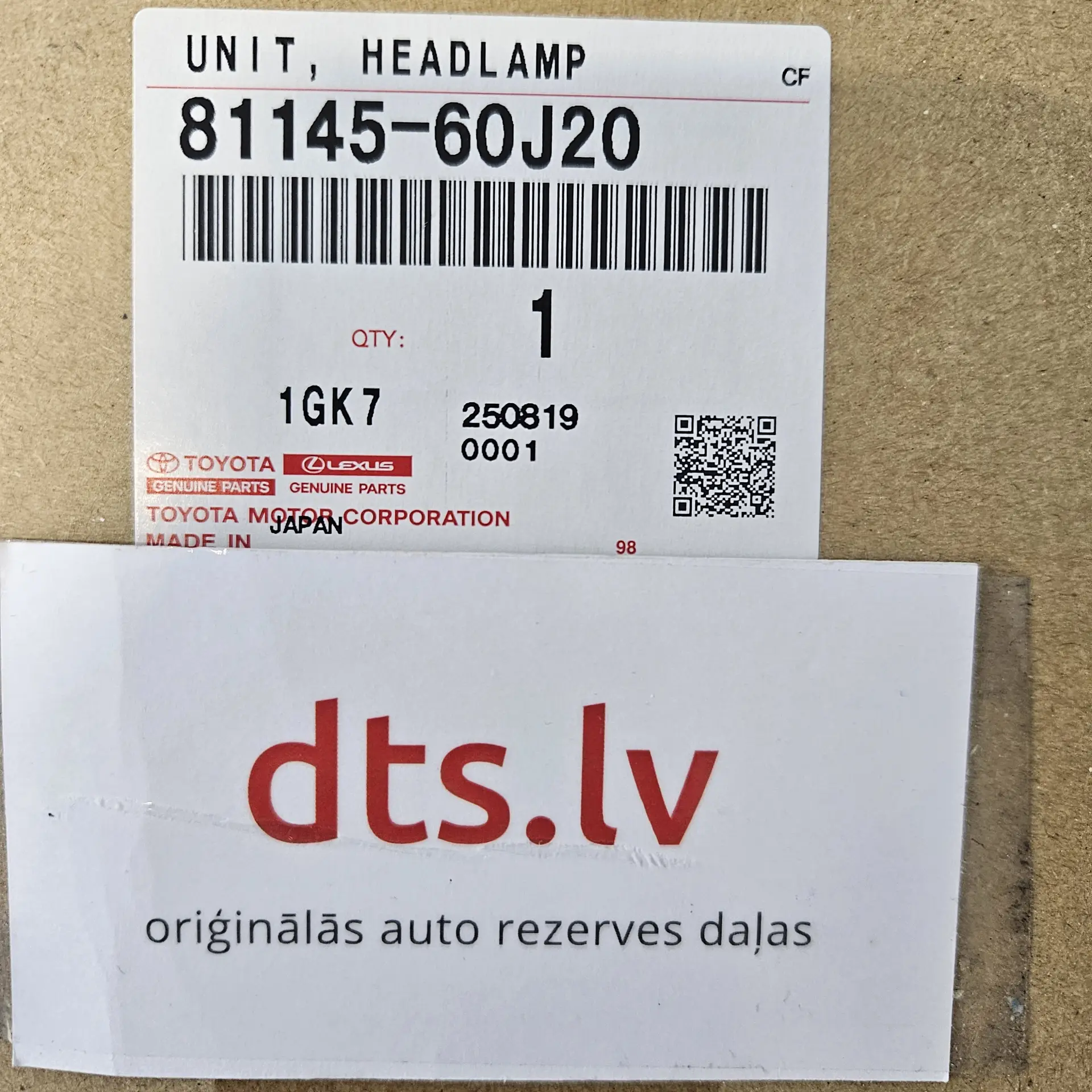 OEM Toyota 8114560J20 – Front main headlamp housing unit assembly