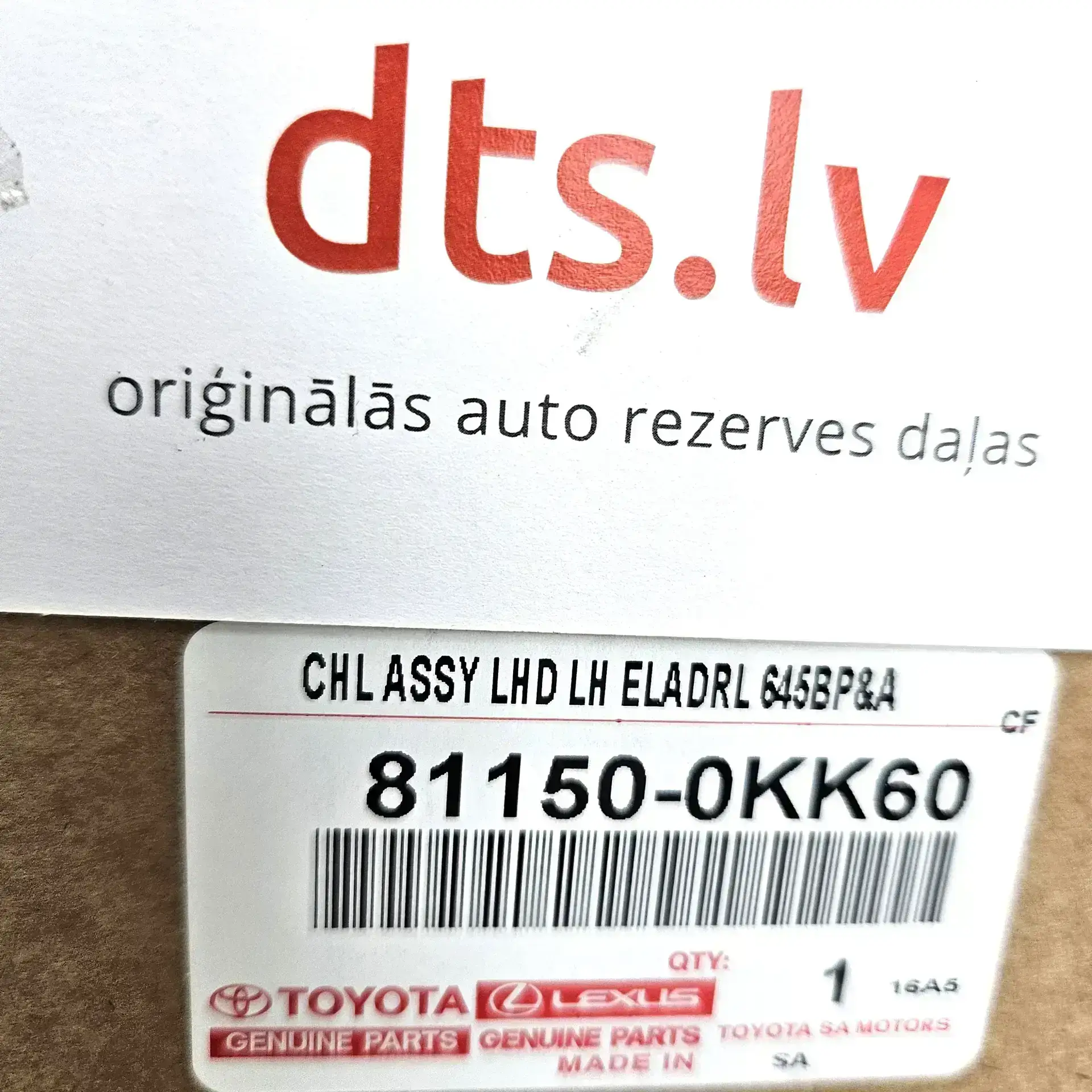 OEM Toyota 811500KK60 – Left headlight