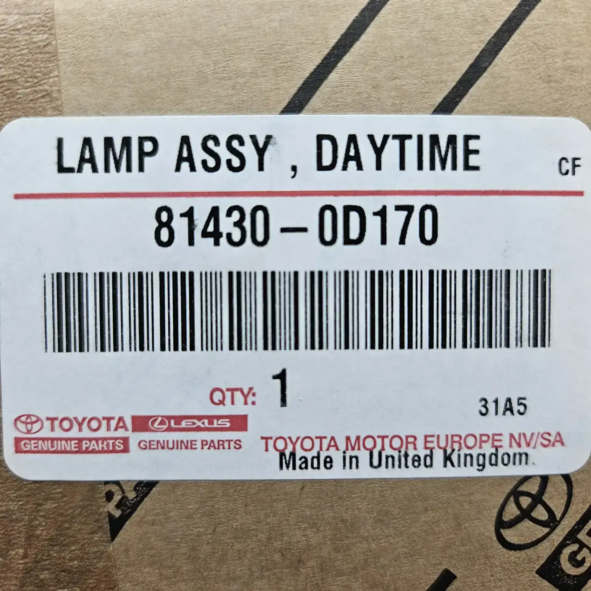 OEM Toyota 814300D170 – Front right daytime running light